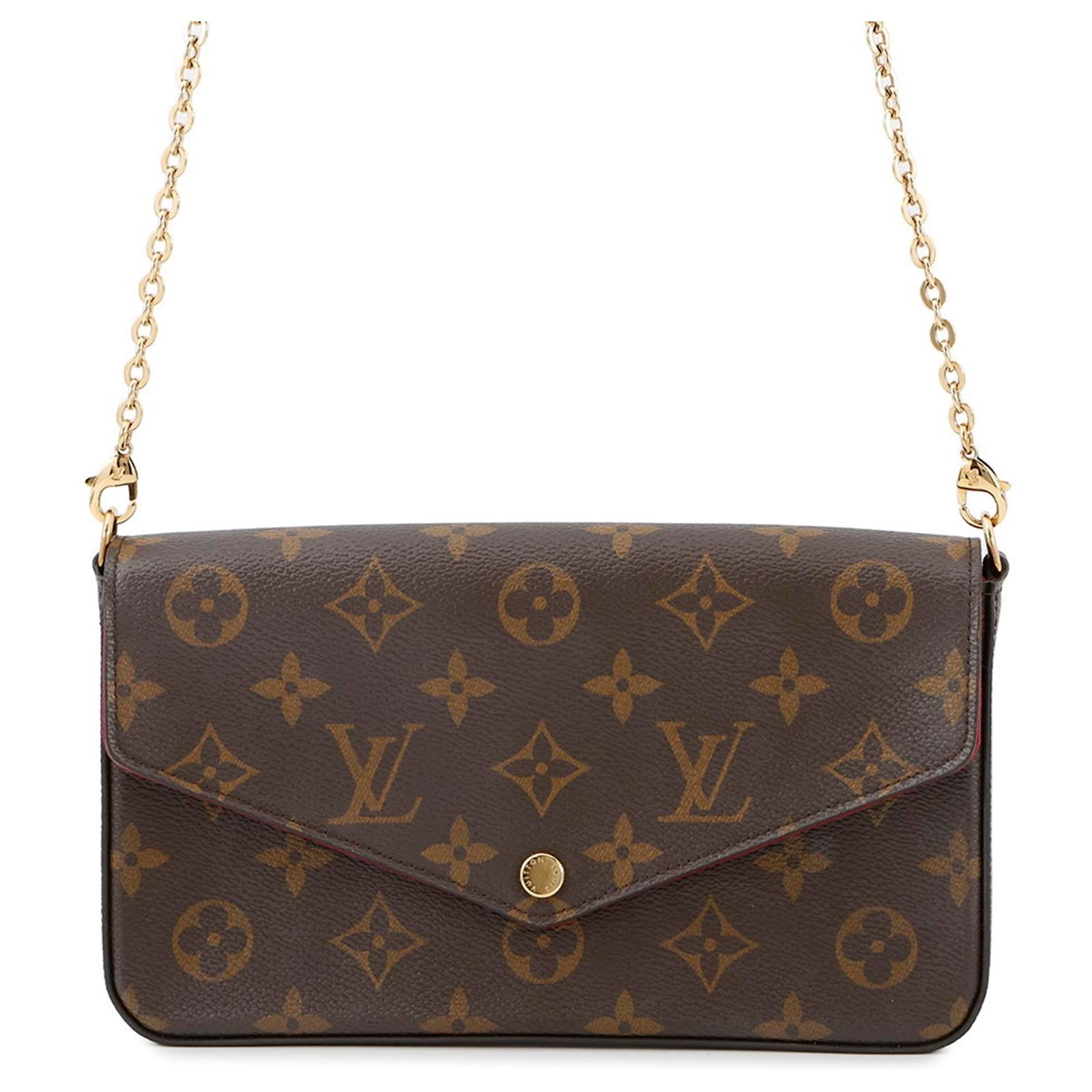 Pochette Felicie en Monogram Louis Vuitton avec Chaîne Cuir vernis