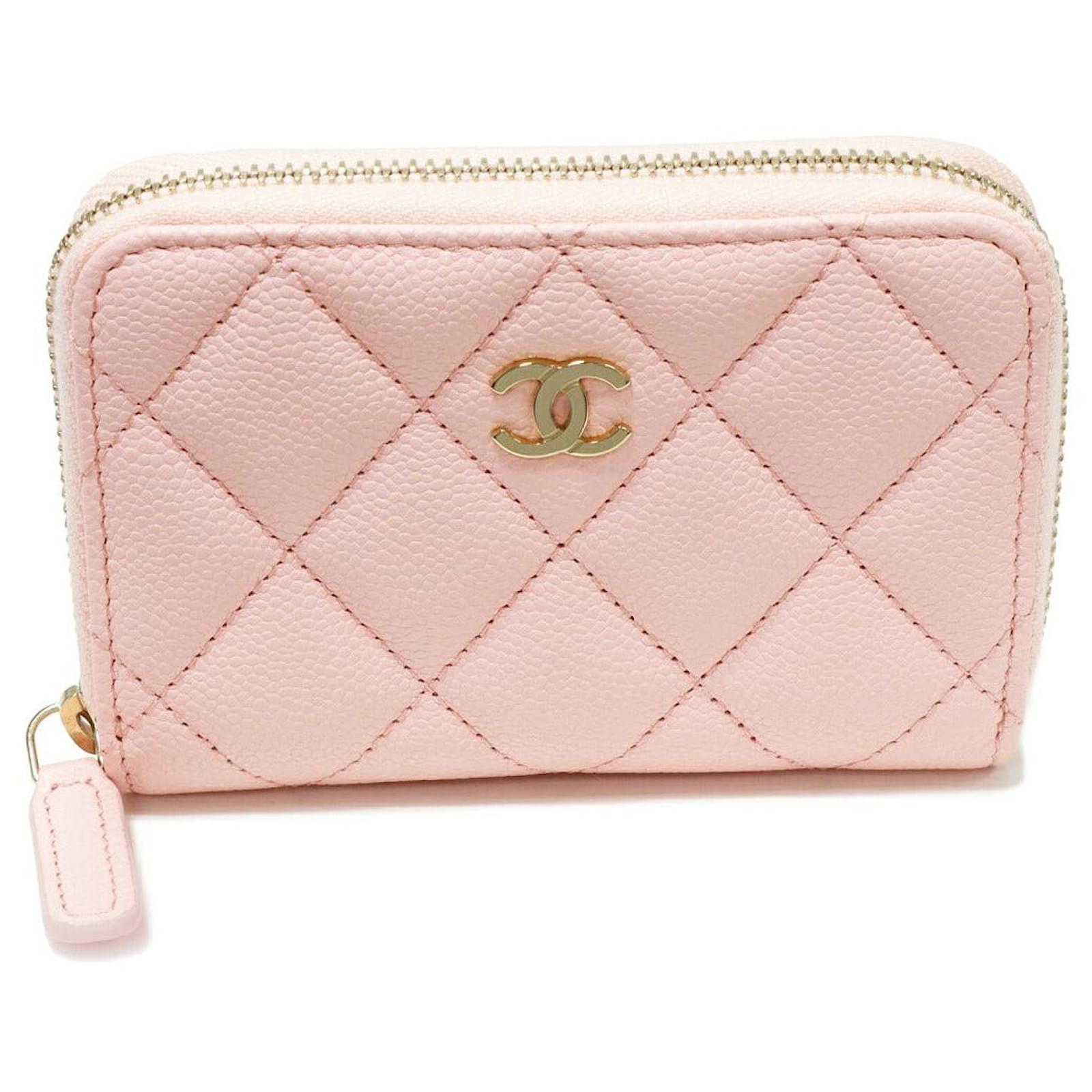 Chanel Caviar Skin Classic Zip Coin Purse Coin Case AP0216 Pink