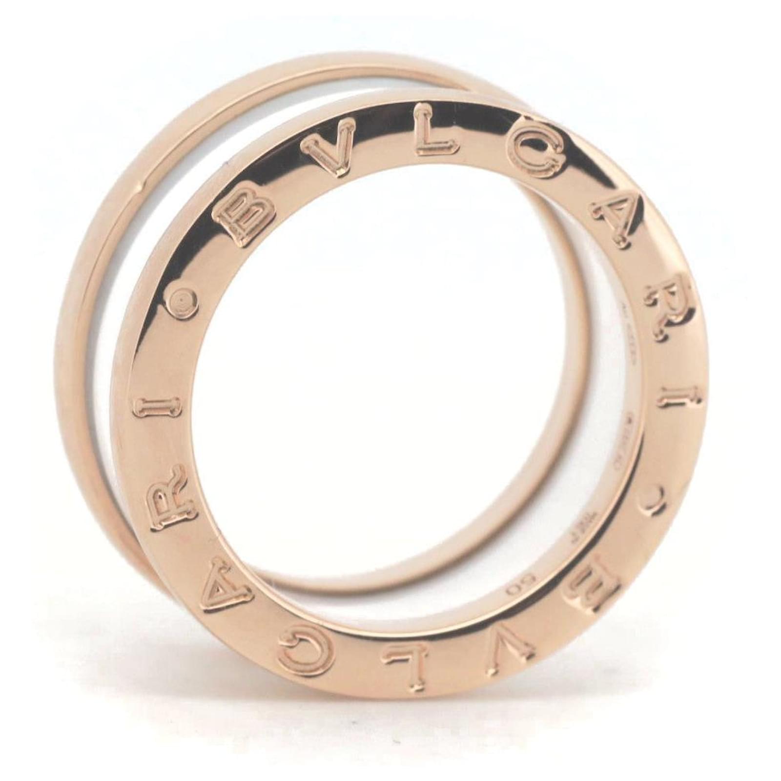 Bulgari Bvlgari B.zero1 Au750 Ceramic Ring Size 10 White ref
