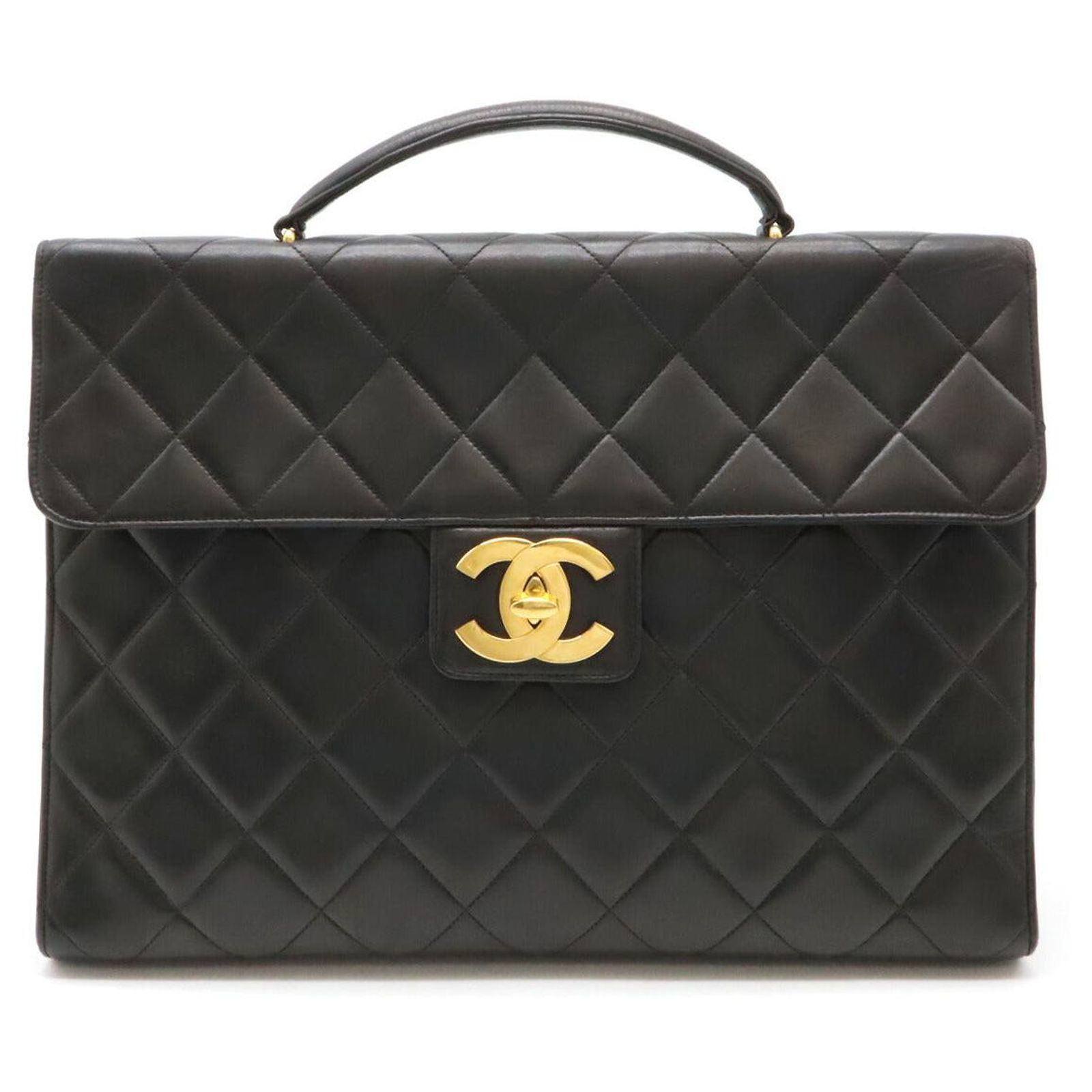 Chanel Leather Matelasse Coco Mark Briefcase Black ref  Chanel Matelasse Leather Briefcase Black main image 0