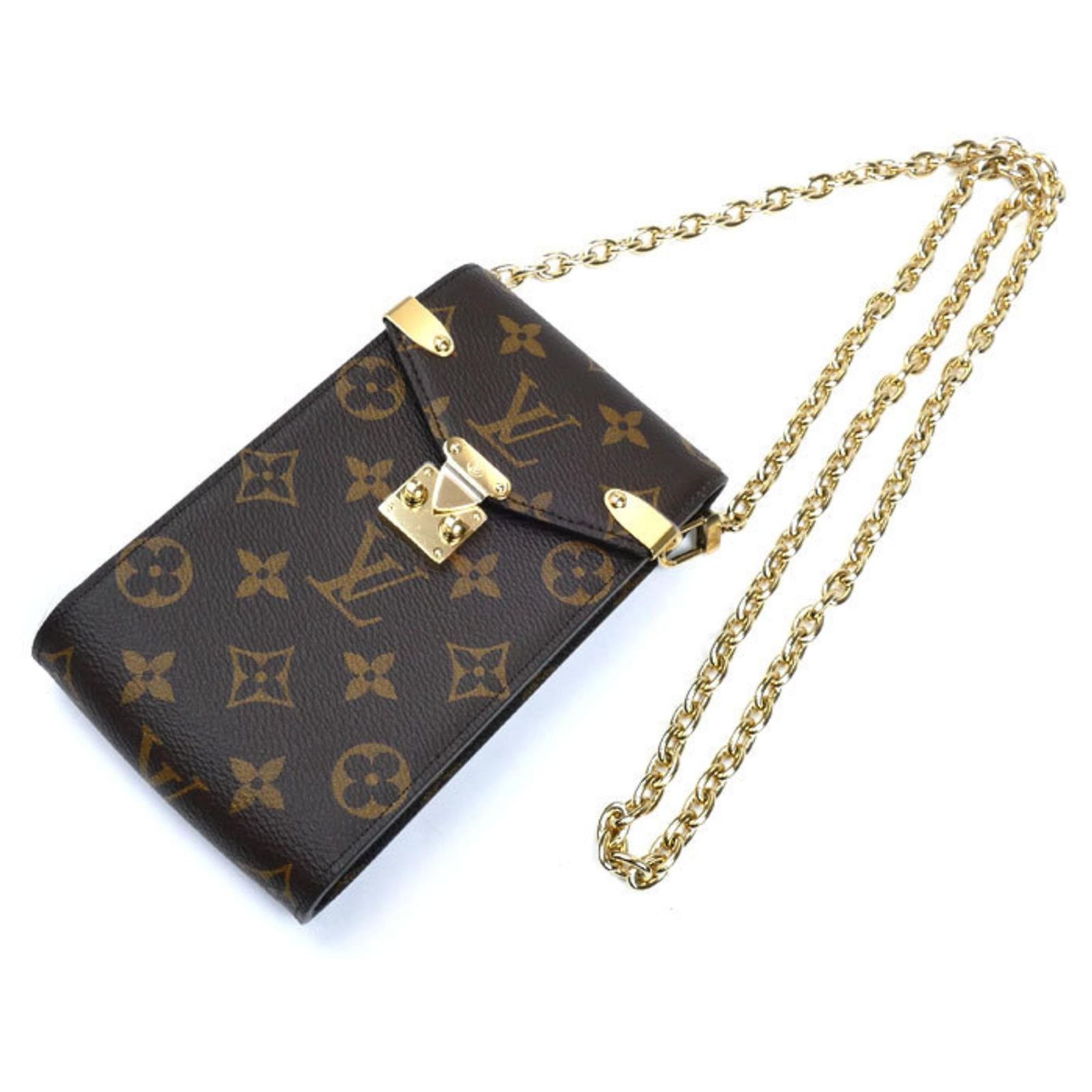 Louis Vuitton Metis Phone Pouch Shoulder Bag Brown Monogram Patent
