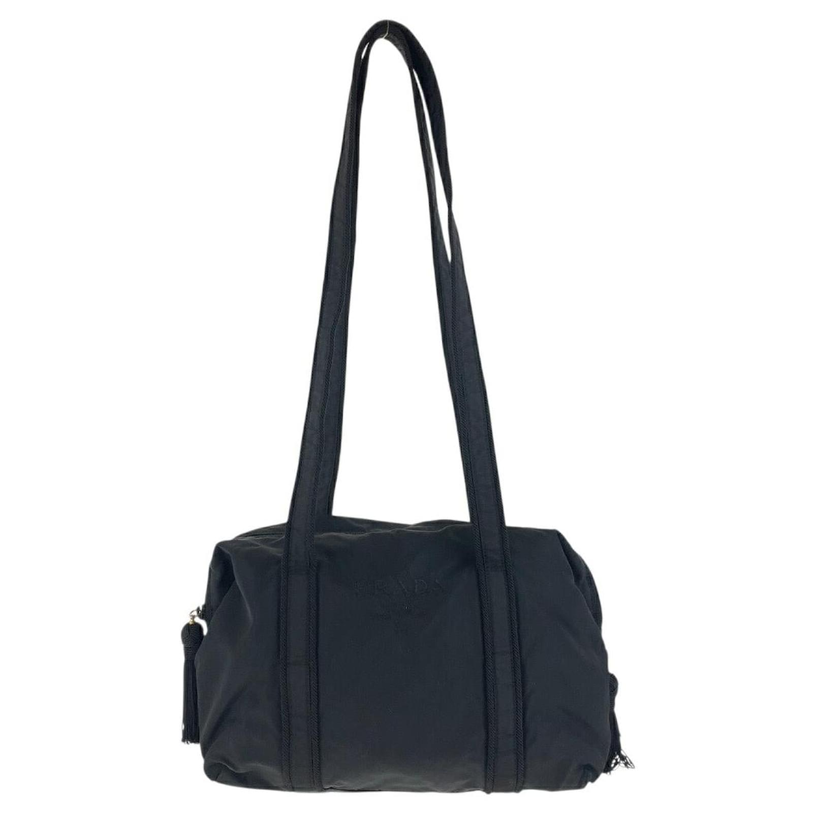 Prada Nylon Tessuto Logo Shoulder Bag Black ref.2465488 - Joli Closet