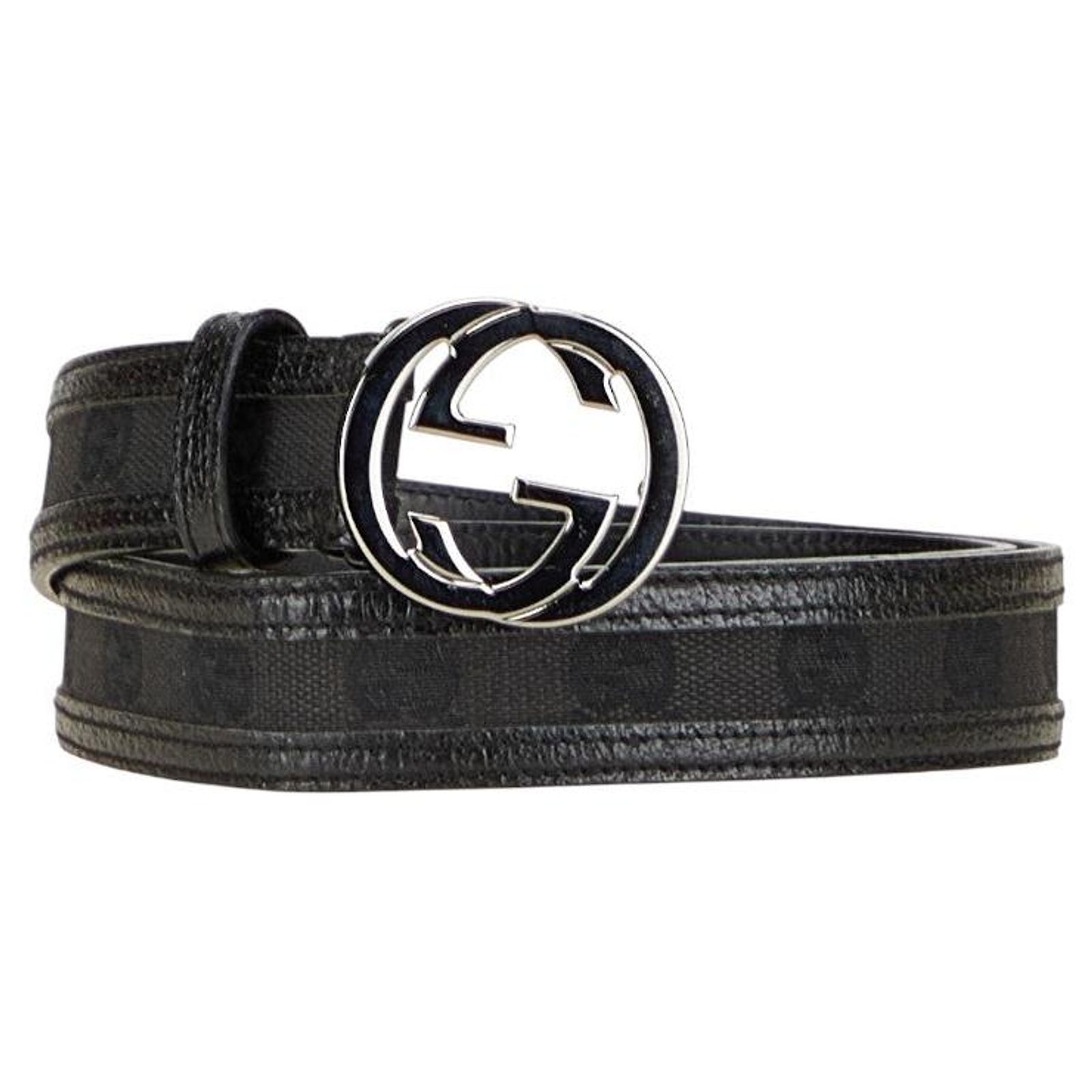 Gucci Interlocking Belt GG Canvas Leather GUCCI GG Canvas Interlocking Belt 33.5 main image 4