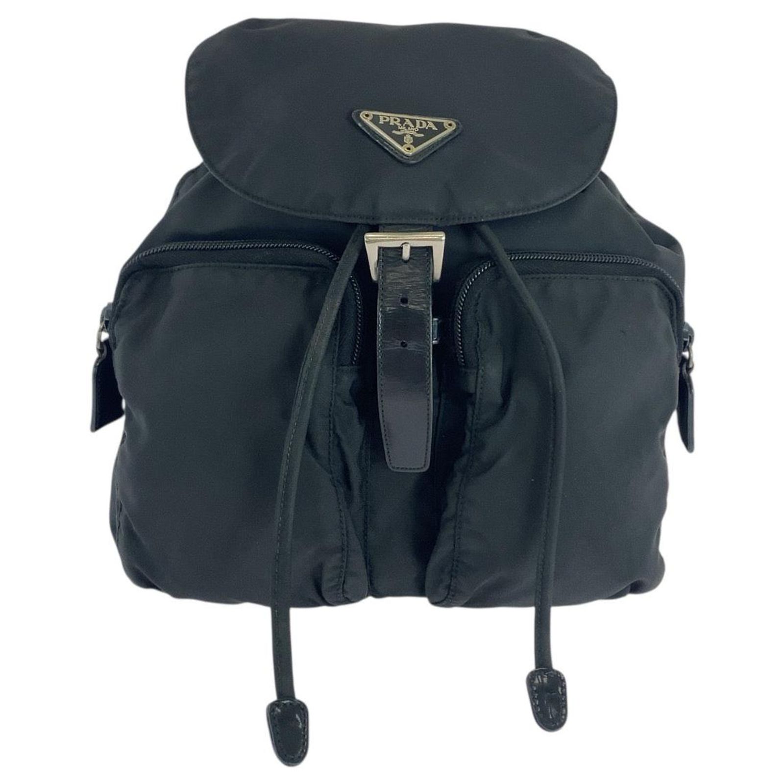 Prada Triangle Logo Backpack in Black Nylon PRADA Triangle logo Backpack type Nylon Keycase Pouch 2TT061  main image 2