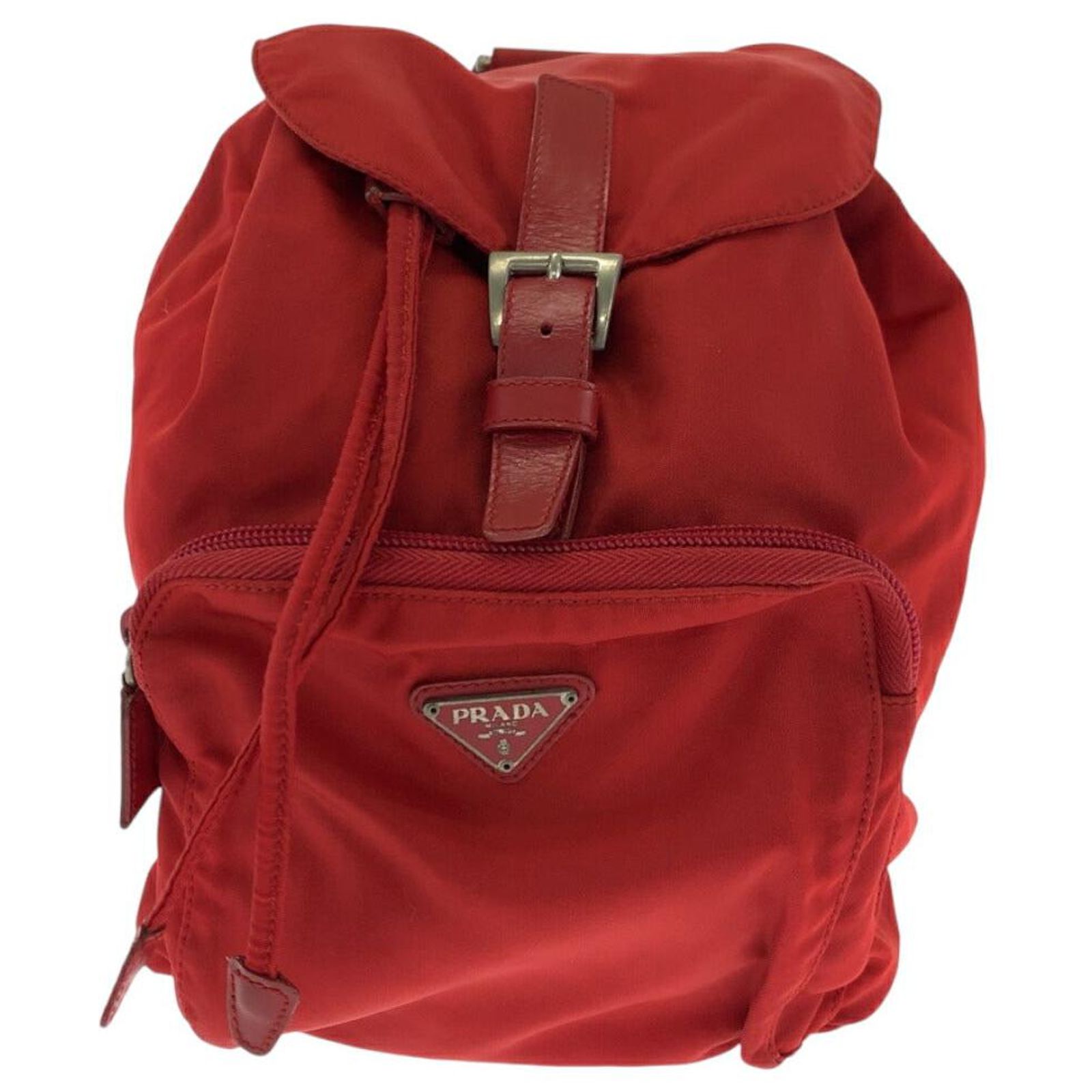 Prada Nylon Tessuto Logo Backpack Red ref.2466285 - Joli Closet