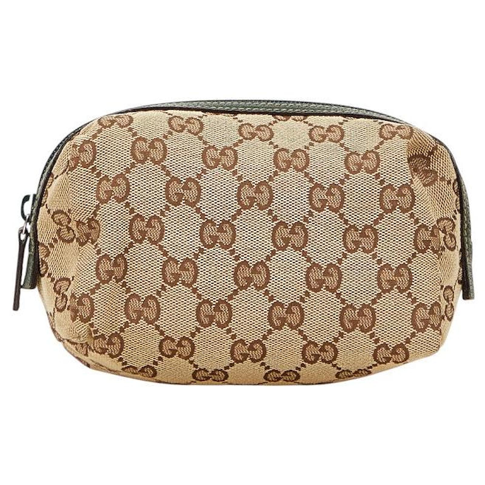 バッグ GUCCI GG Canvas Cosmetic Pouch Brown Authentic Gucci Brown GG Canvas Cosmetic Pouch Case 153228