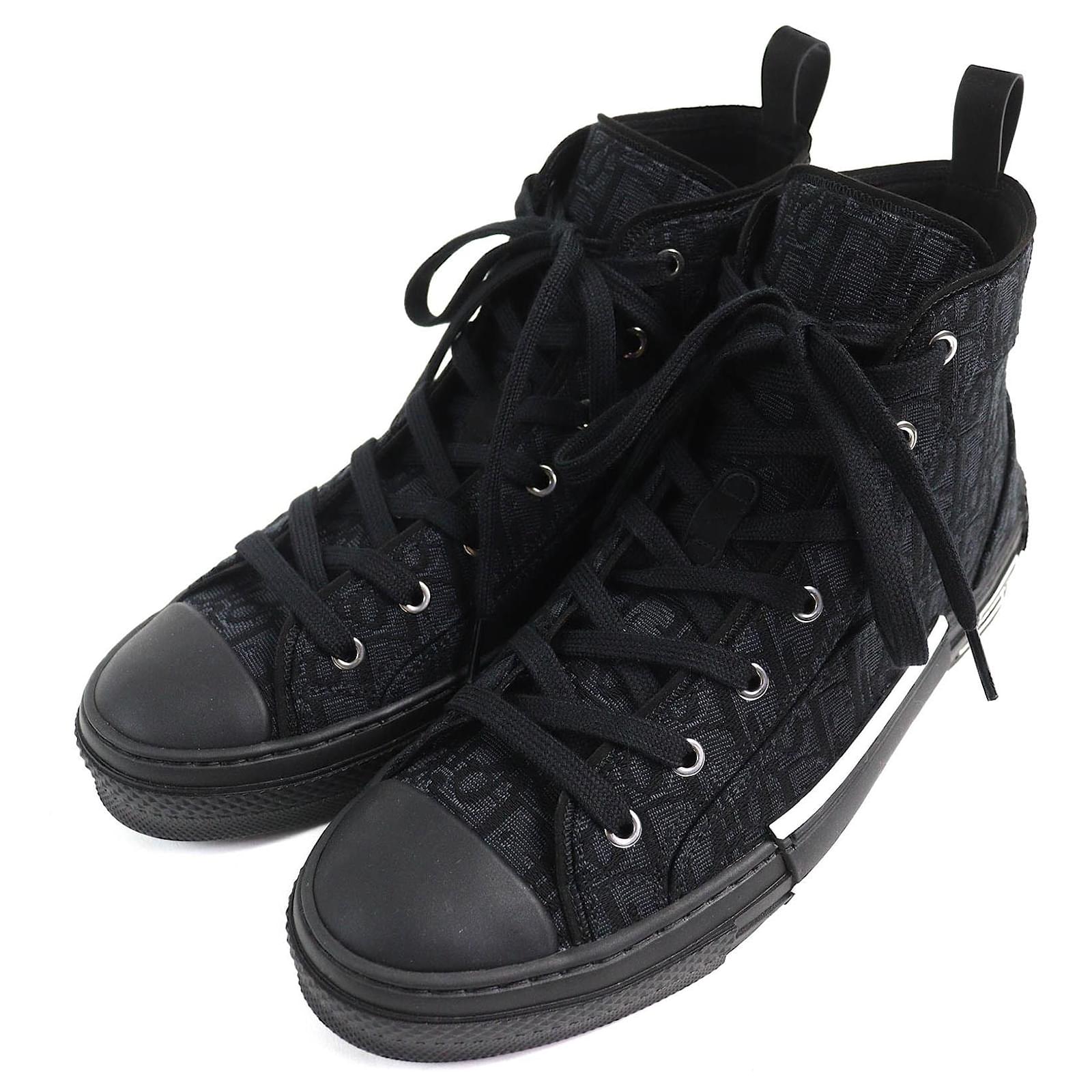 Baskets montantes Dior B23 Oblique Logo Noir Joli Closet