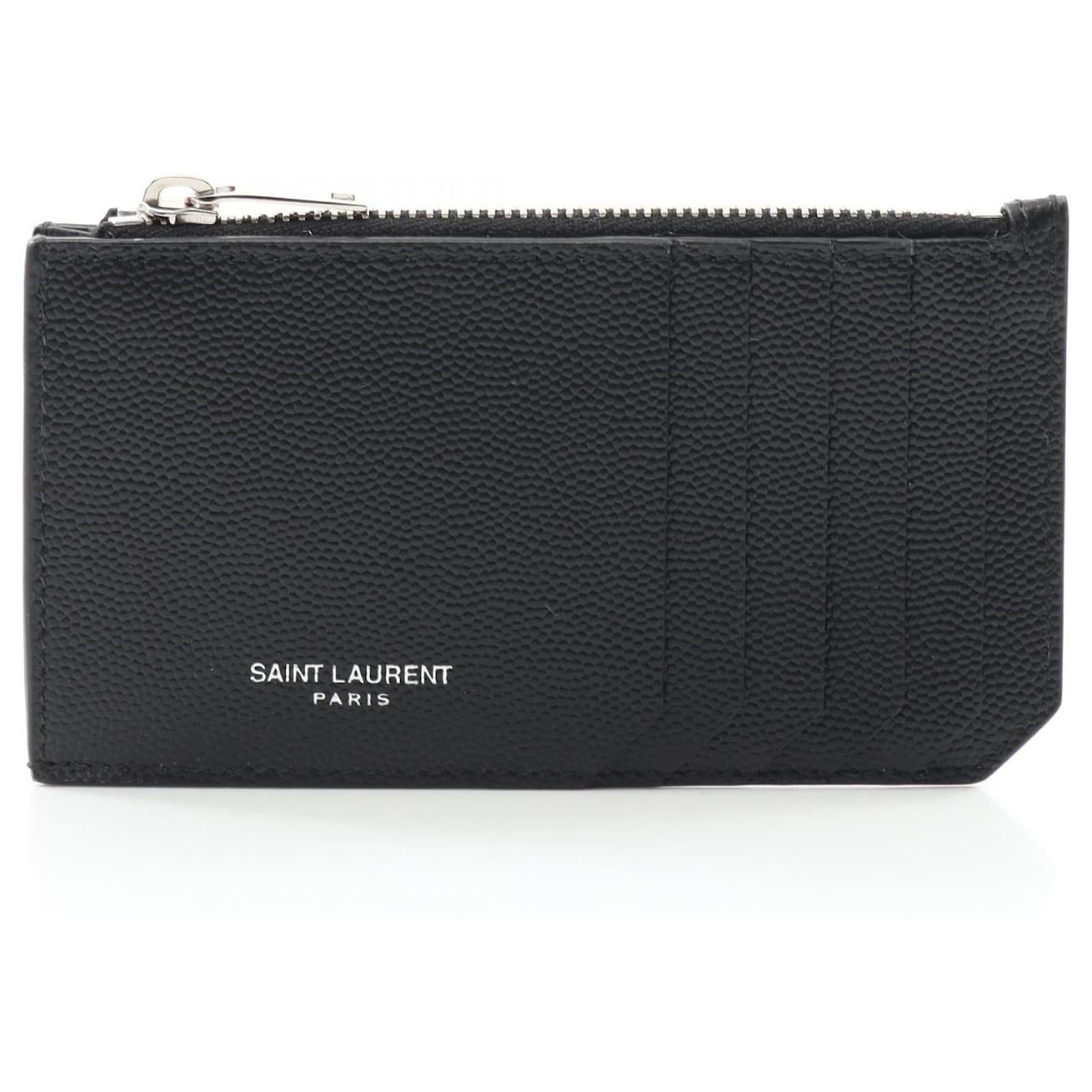 Yves Saint Laurent Monedero de cuero Fragment con cremallera Saint - Main Image