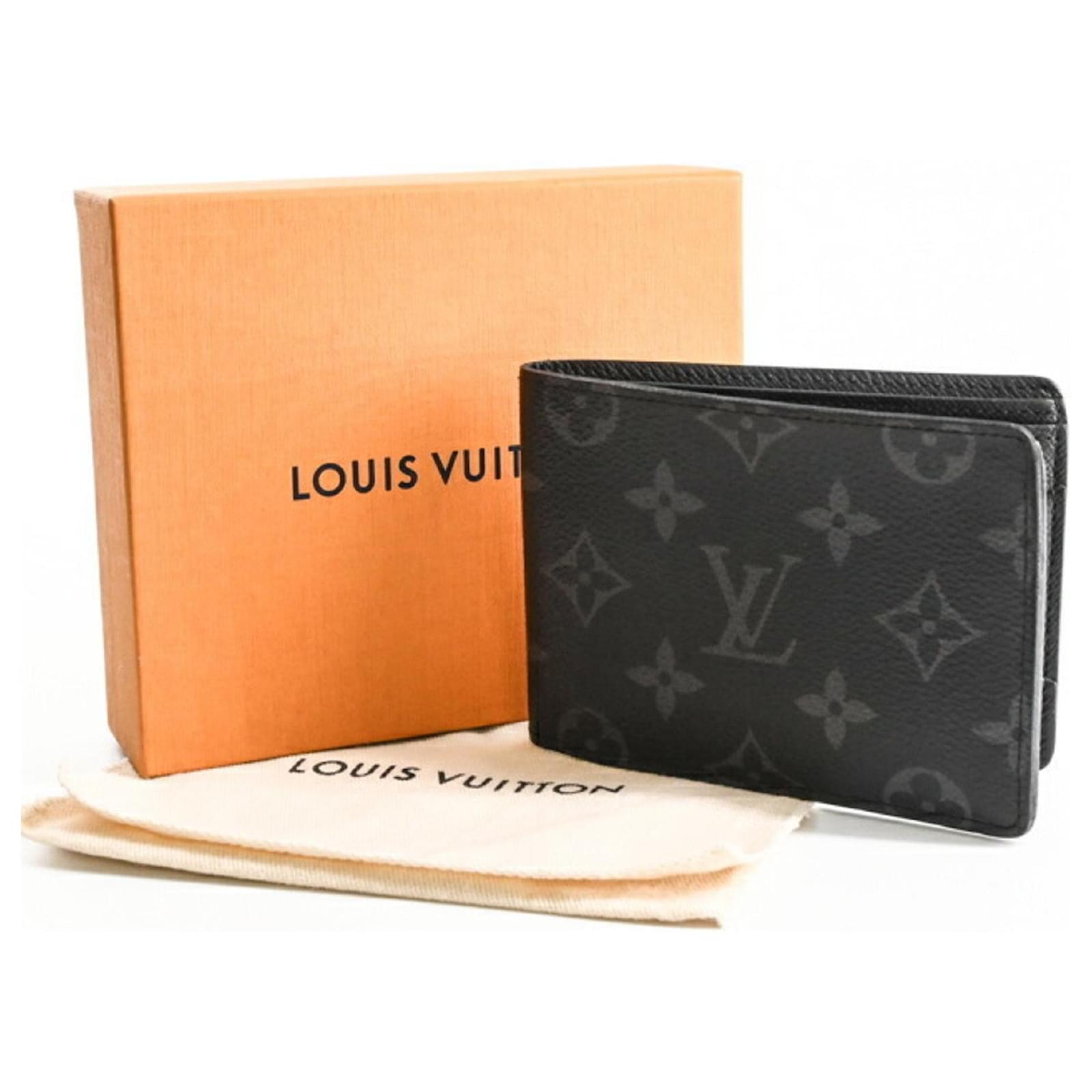 Louis Vuitton Monogram Eclipse Bifold Wallet Black Cloth ref