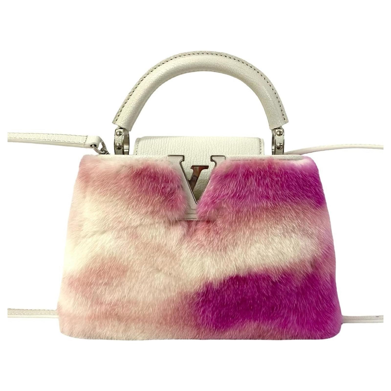 Louis Vuitton Capucines Mini Handbag Pink White Leather ref