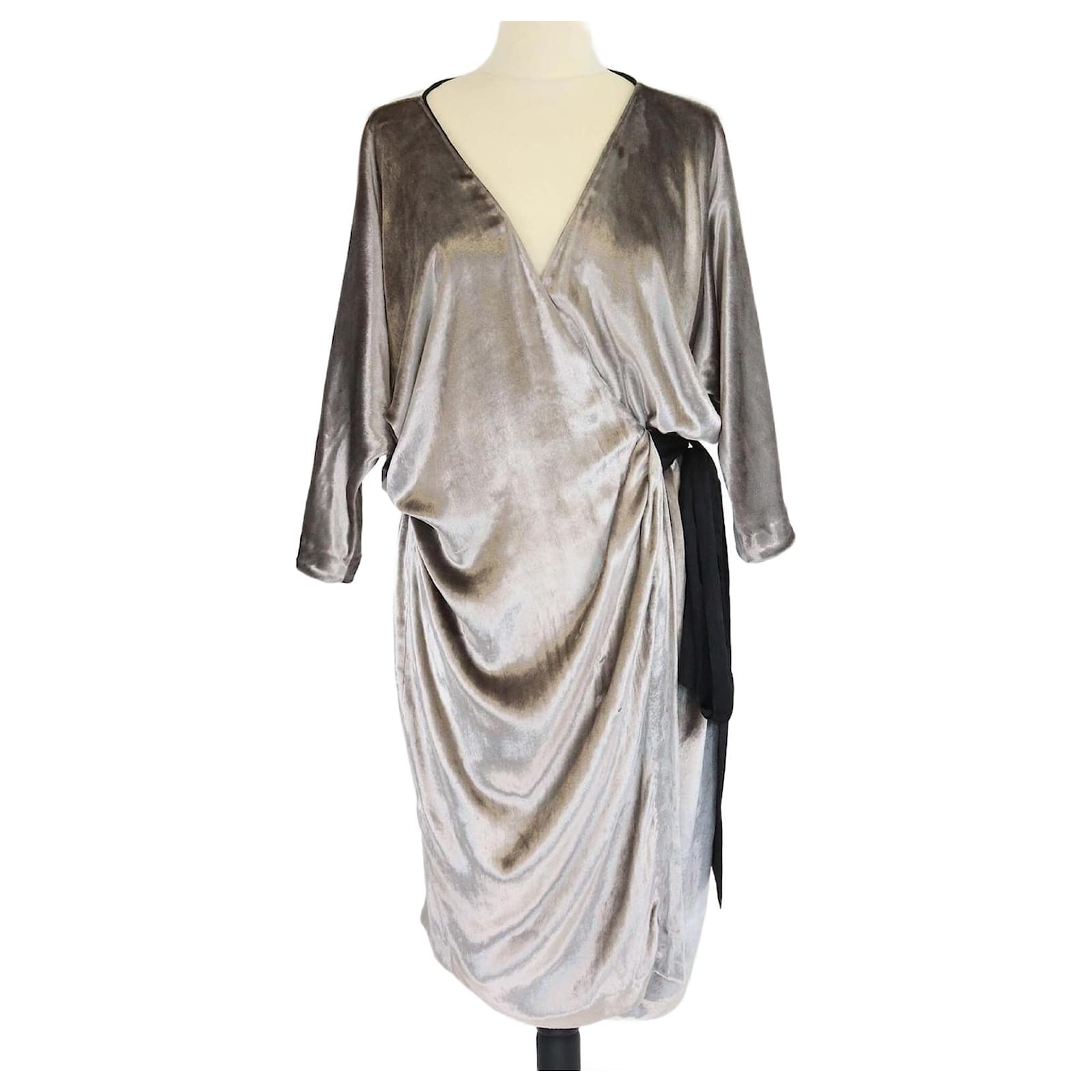 diane von furstenberg grey dress Diane Von Furstenberg Grey Wool Cutout Detail Slashed Arita Dress S Diane Von Furstenberg