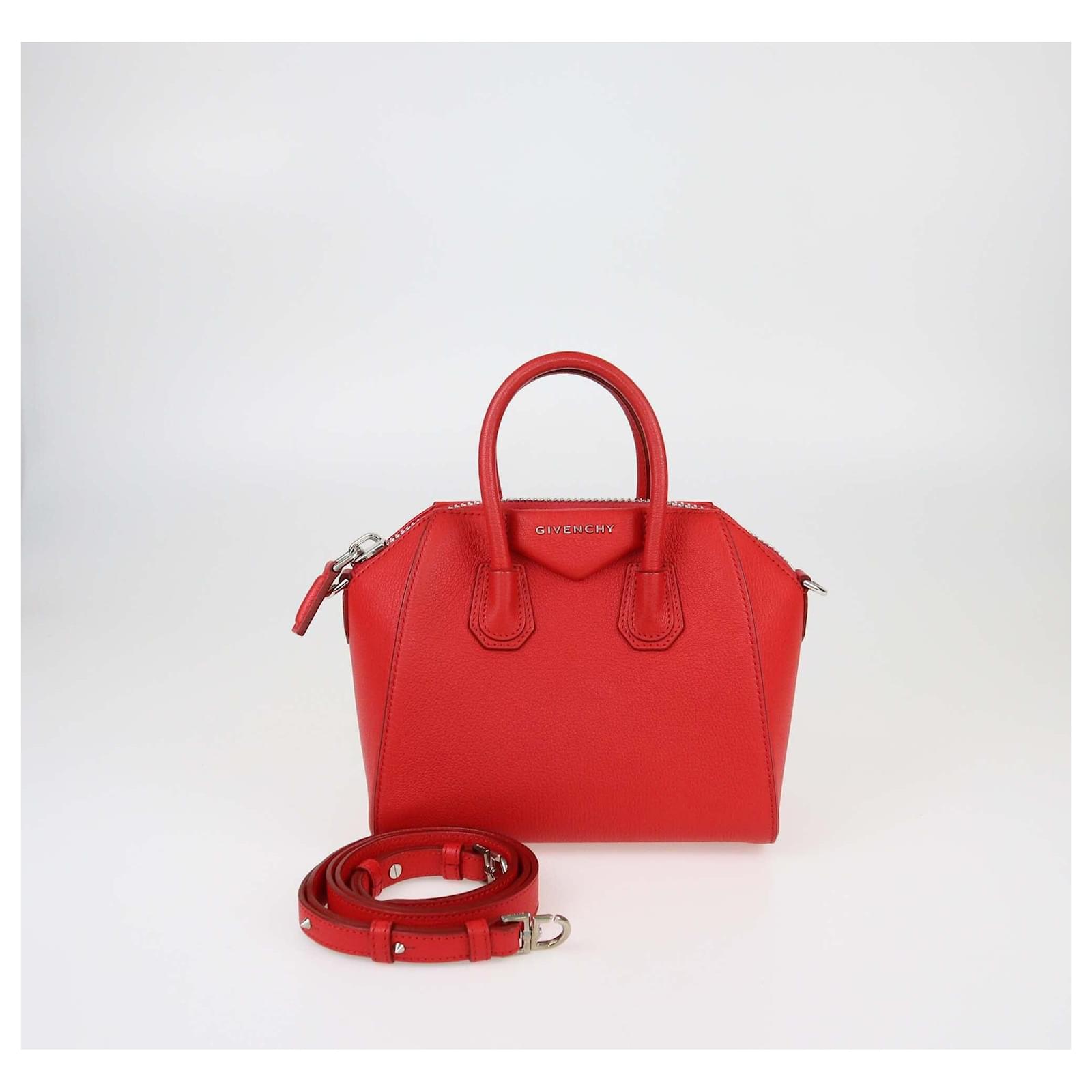 Rote Mini-Leder Antigona-Handtasche von Givenchy