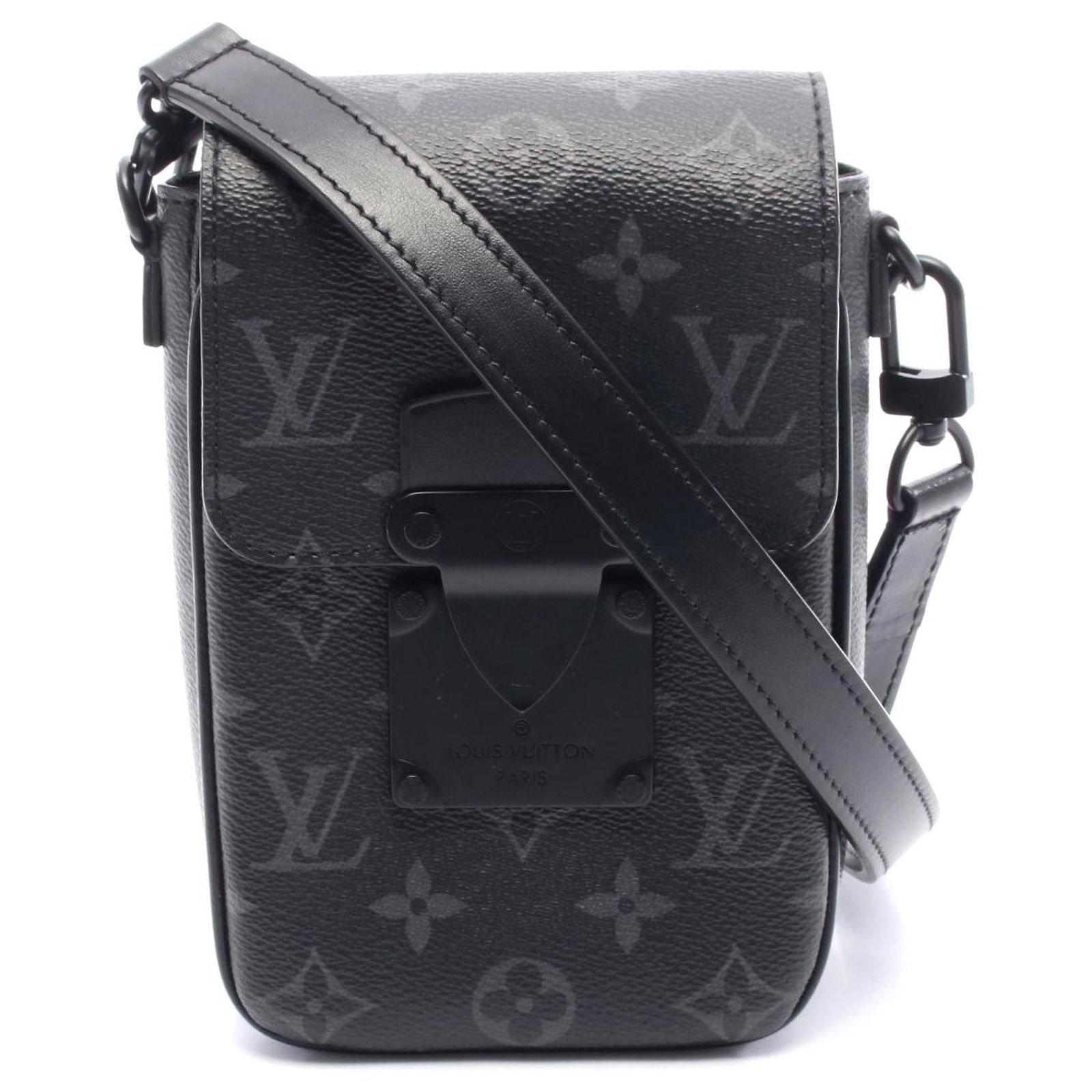 Louis Vuitton S Lock Vertical Wallet Monogram Eclipse Bag Black  display picture 1