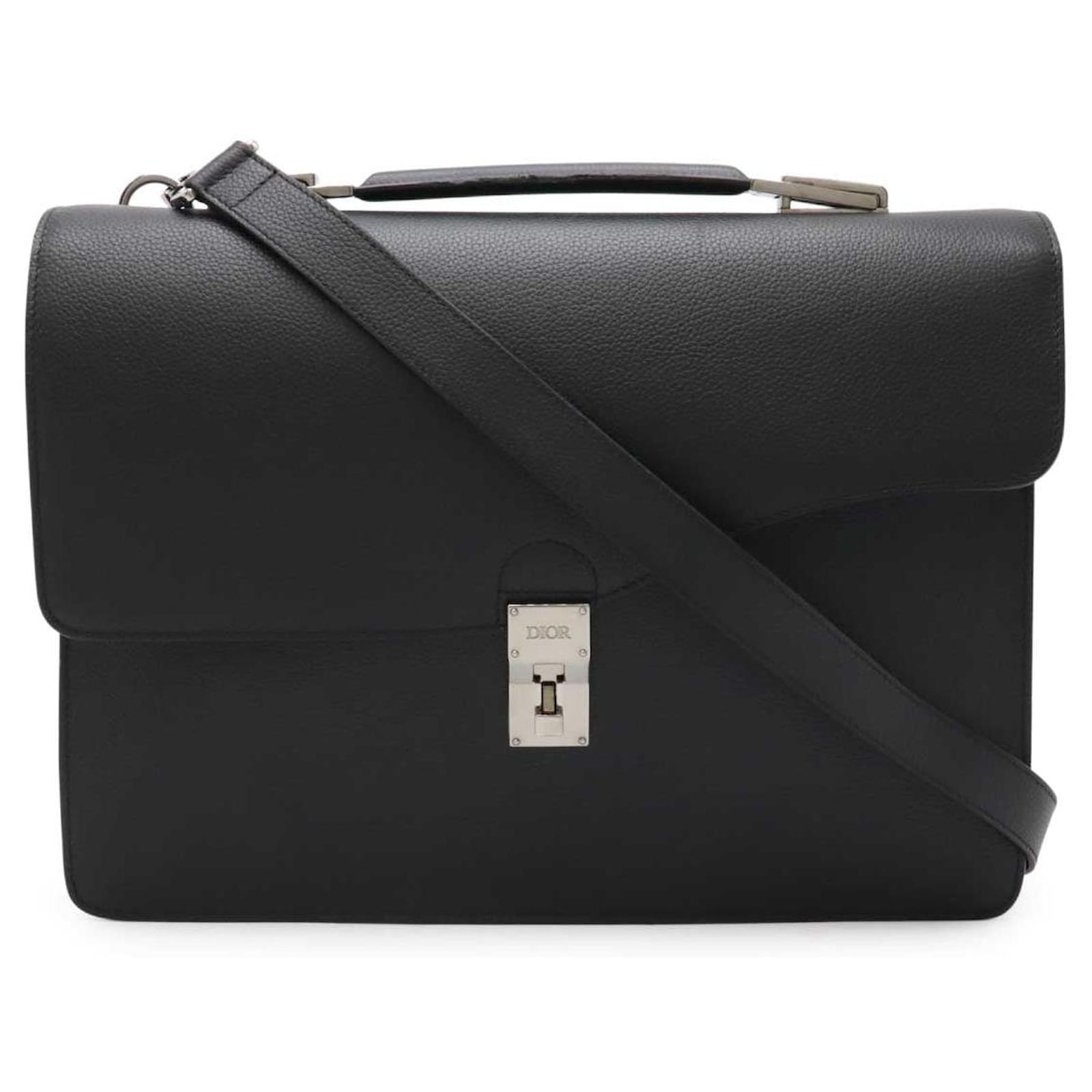 Malette en cuir Elite Dior Veau façon poulain Noir