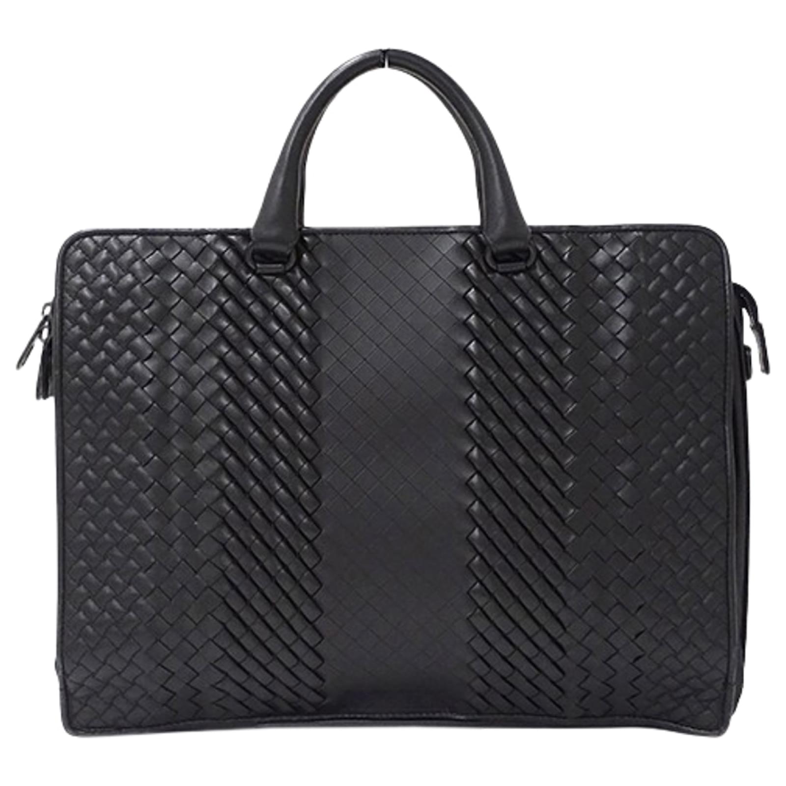 Bottega Veneta Men's Intrecciato Briefcase Black Leather ref