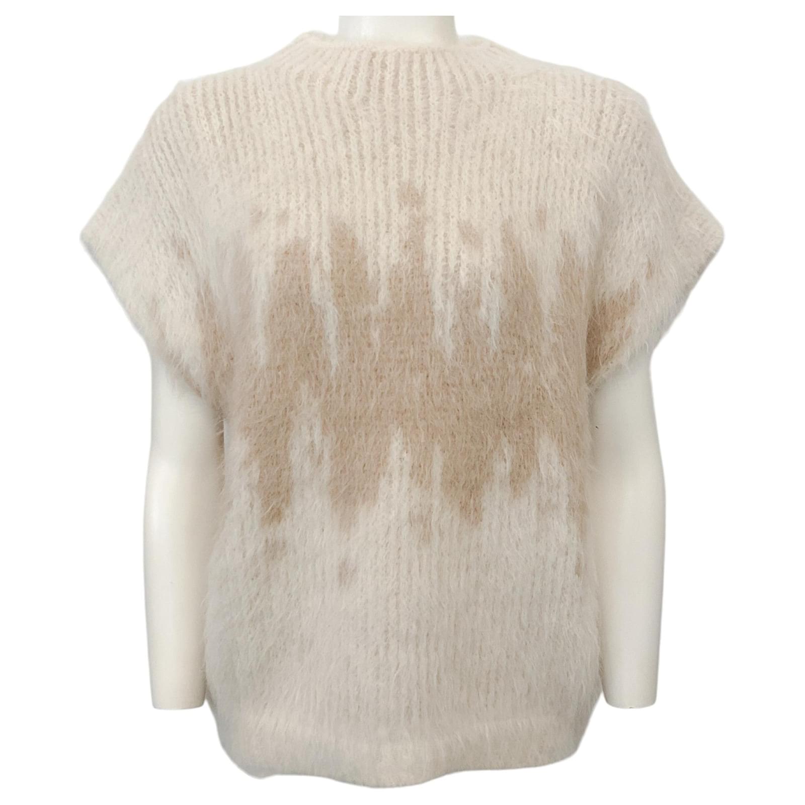 Ivory Beige Pullover Closed Alpaka Peserico Ivory Beige Zig Zag