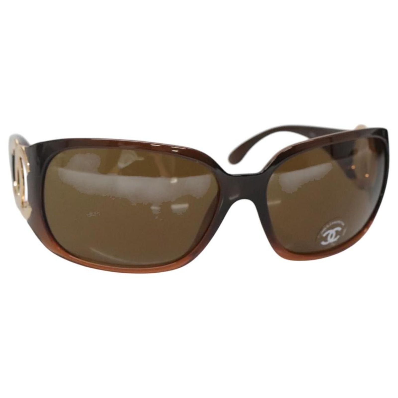 CHANEL Sunglasses Plastic Brown CC Auth hk2960V ref  display picture 2
