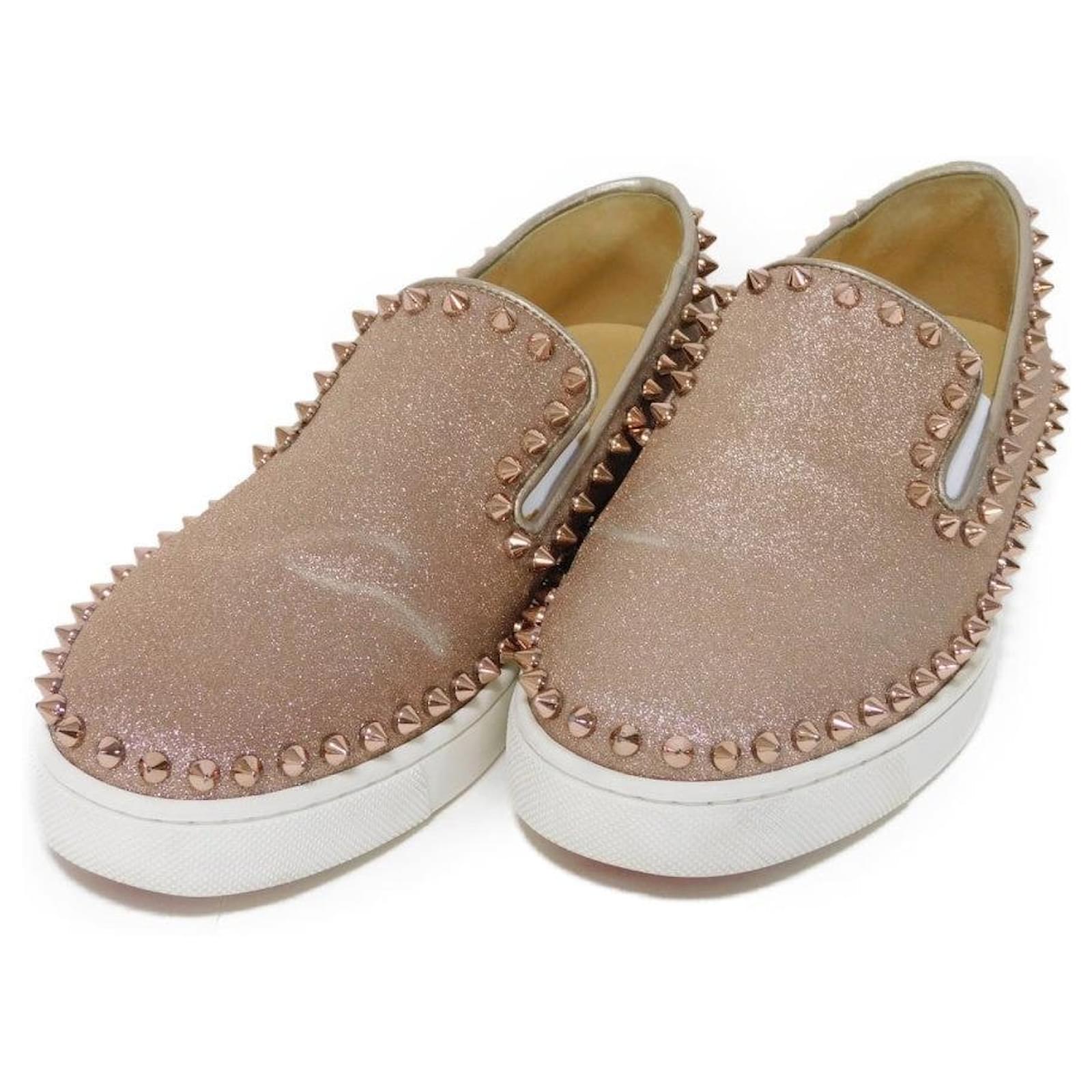 Baskets à paillettes Pik Boat de Christian Louboutin Rose ref