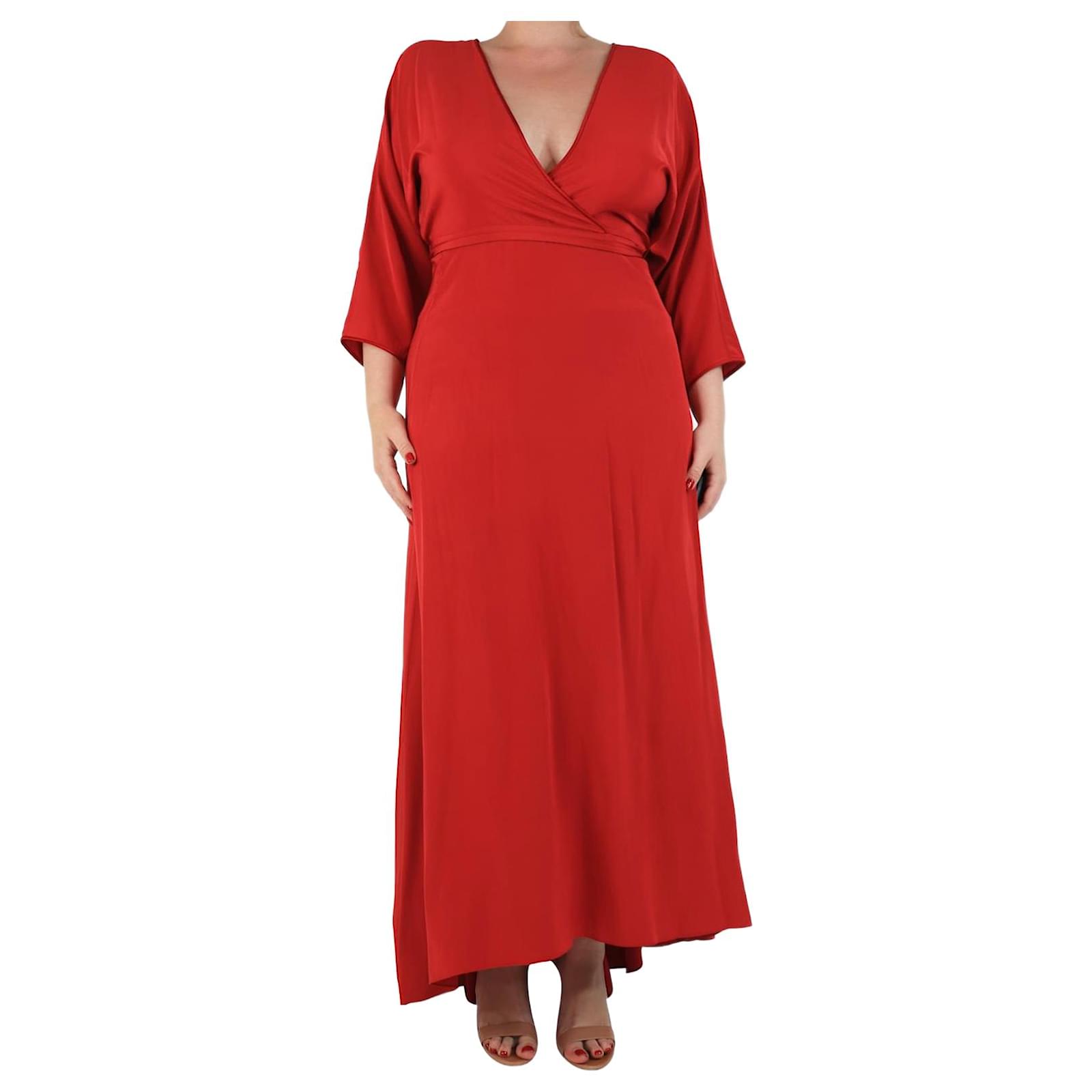 open lace back dress Red Wrap Dress