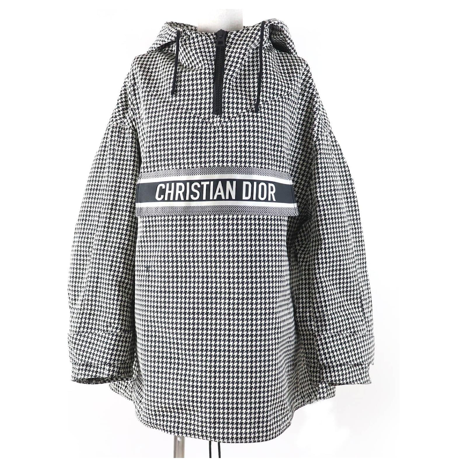 Christian Dior Blouson anorak Polyester Jacket Black White ref