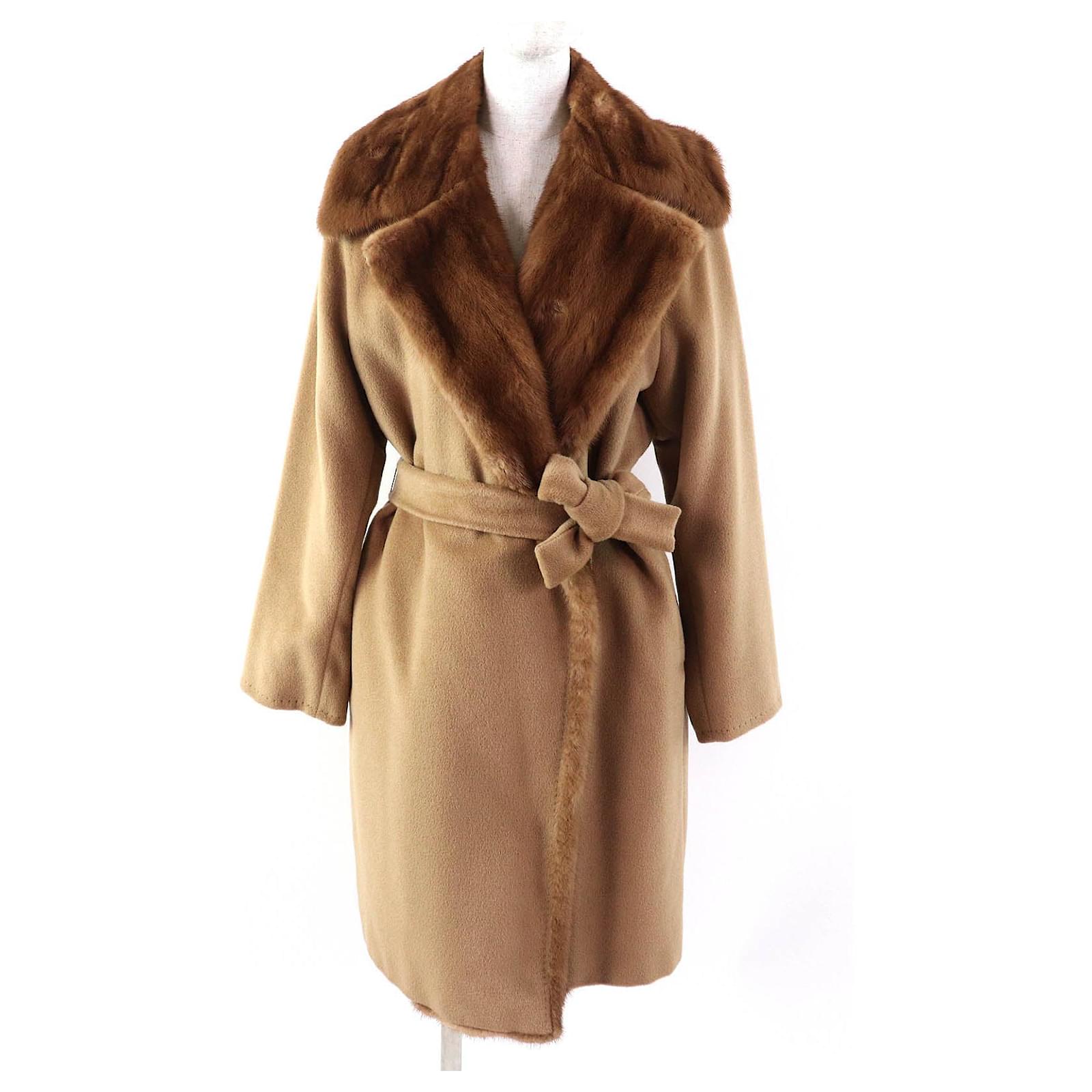 HOT Camel Coat Max Mara Mink Coat Max Mara White Tag Mink