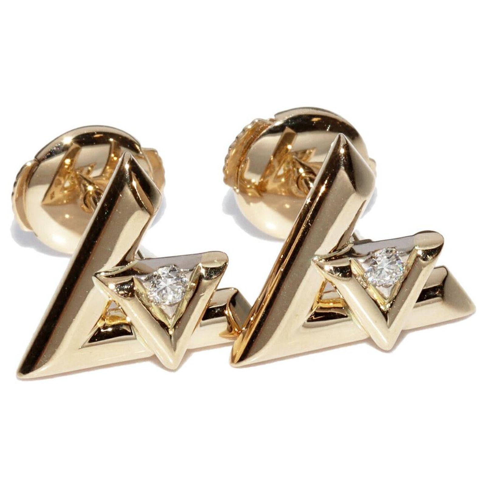 LOUIS VUITTON K18WG ヴォルトワン　PM (Au750) Louis Vuitton LV Volt One Au750 Diamond Earrings Golden ref