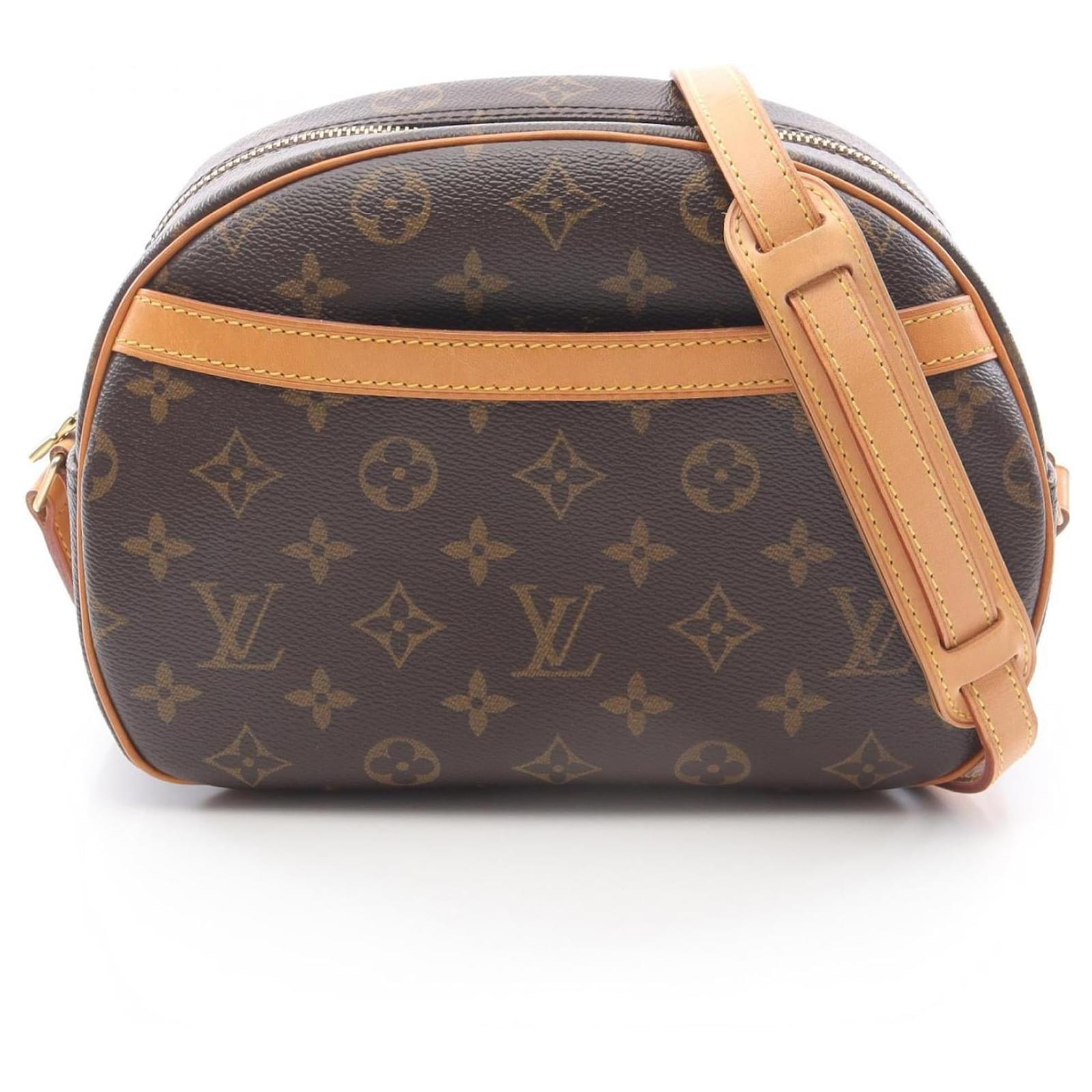 Louis Vuitton Blois Monogram Shoulder Bag Brown Leather Cloth ref