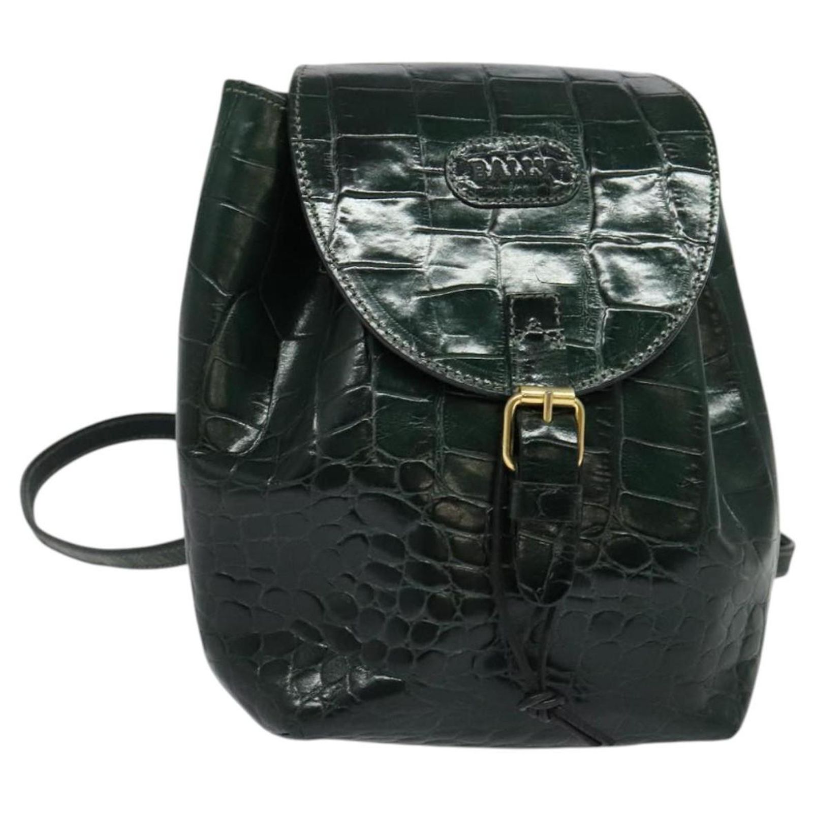 BALLY Backpack Leather Black Gold Auth ka1313 Bally Backpack Bags & Handbags for Women for sale | eBay main image 2