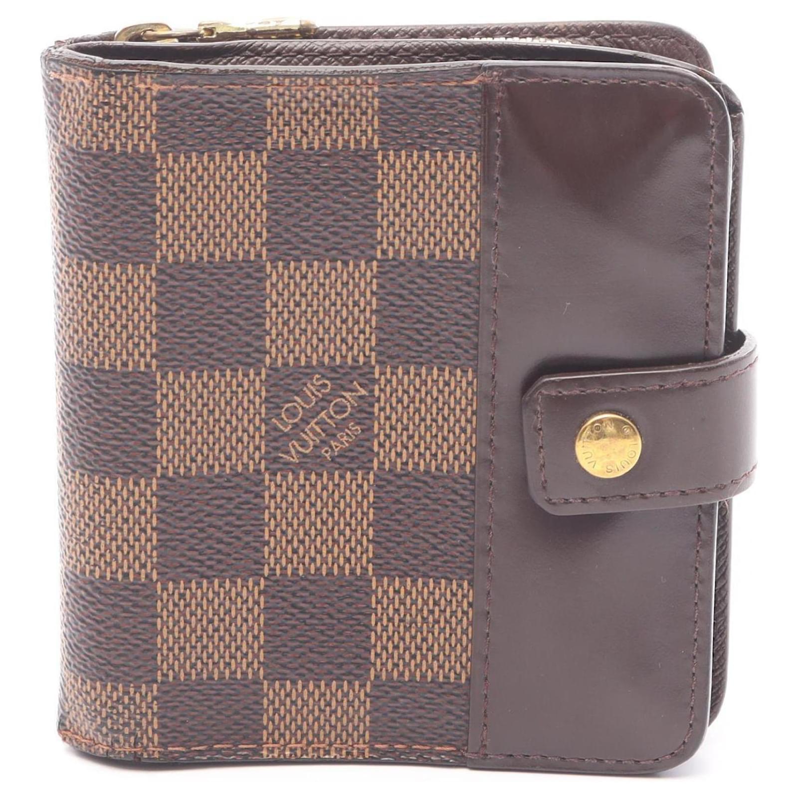Portafoglio Bifold Compatto con Zip Louis Vuitton Marrone Damier