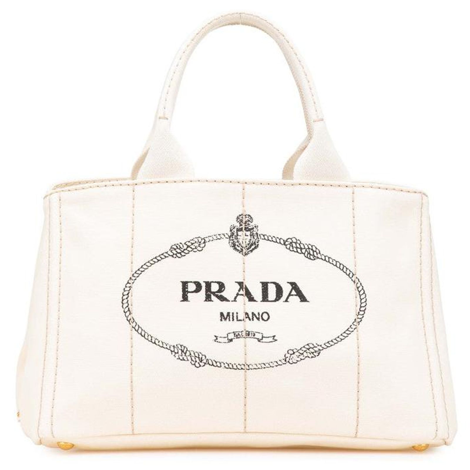 Prada Canapa Canvas Tote Bag White Cloth ref.2483186 - Joli Closet