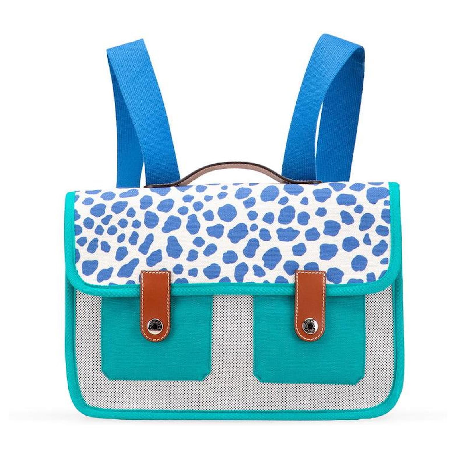 Hermès Hermes Cartable Jungle Toilash Leather Backpack Blue ref