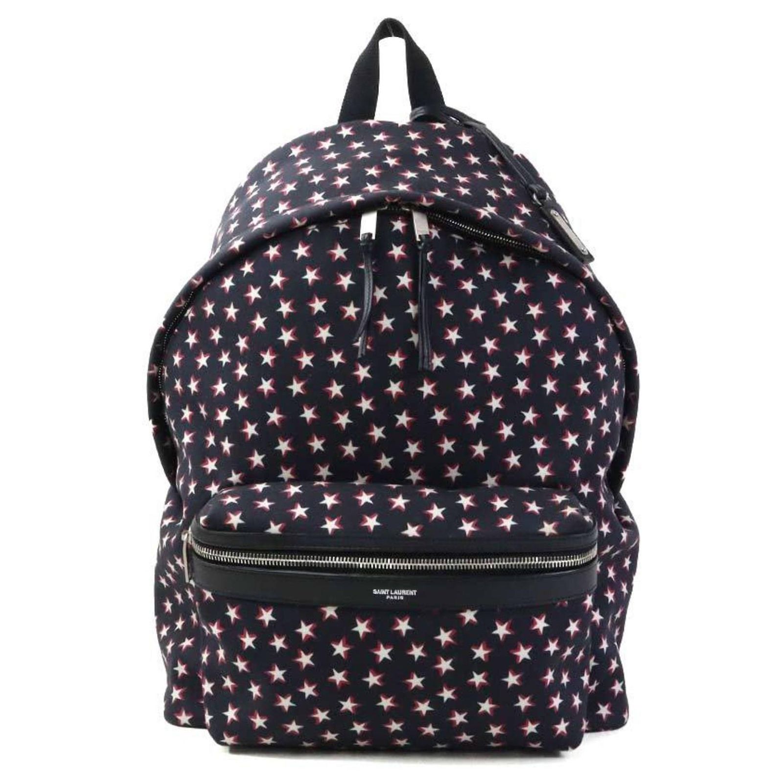Saint Laurent Canvas Backpack Black White Red Cloth ref 