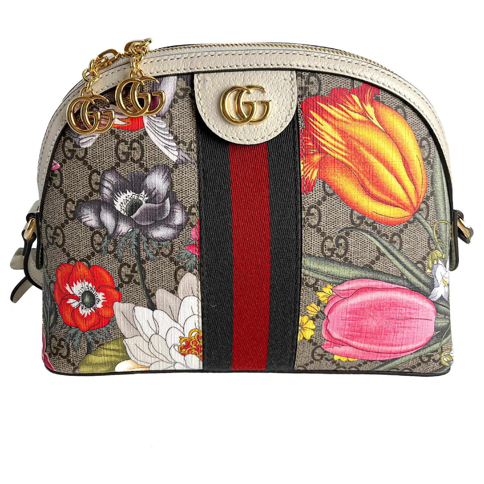 Gucci Ophidia GG Small Canvas Floral Pouch Handbag GG Supreme