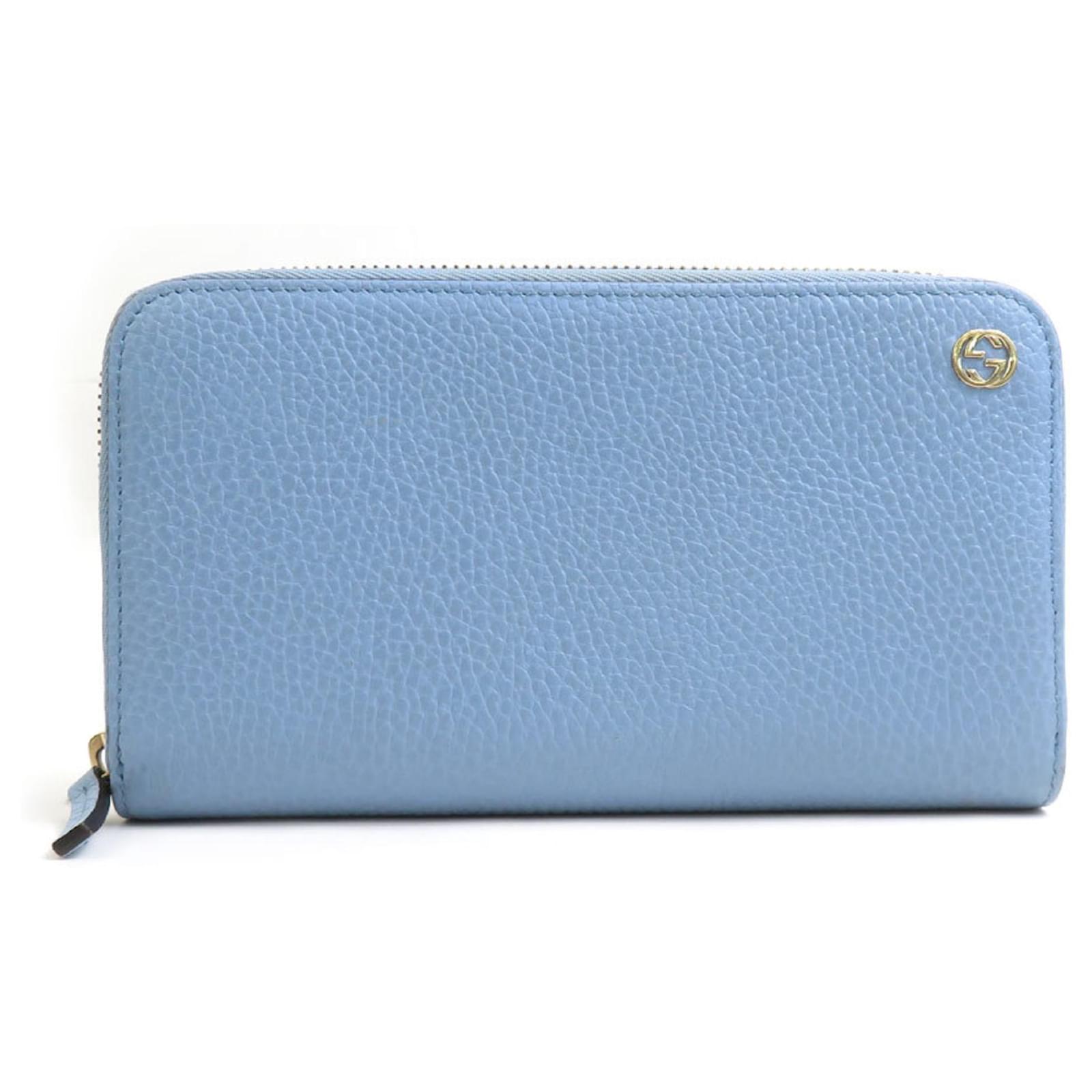 Gucci Light Blue Leather Long Wallet ref.2486655 - Joli Closet