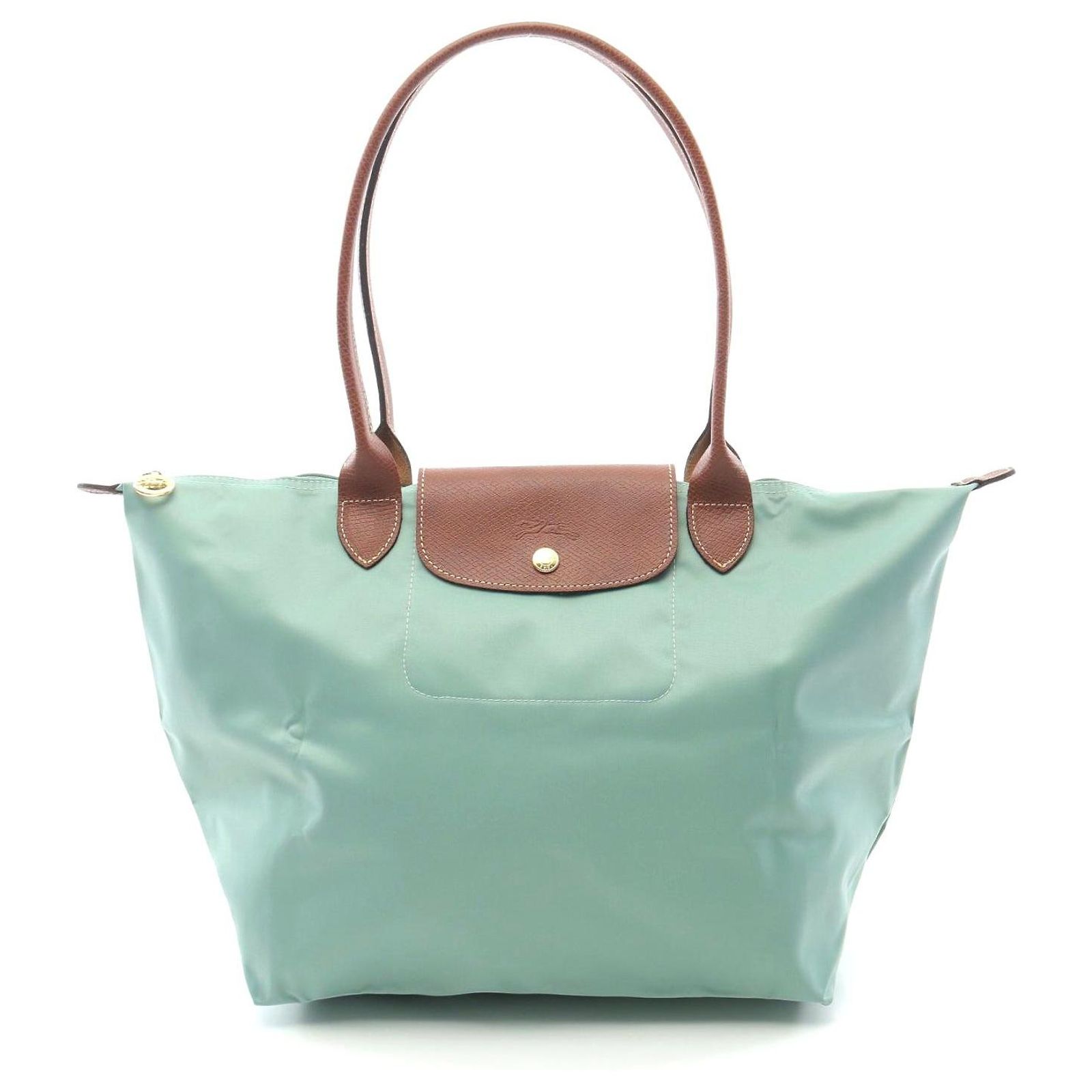 Longchamp Le Pliage L Canvas Leather Tote Green Cloth ref.2489124 ...