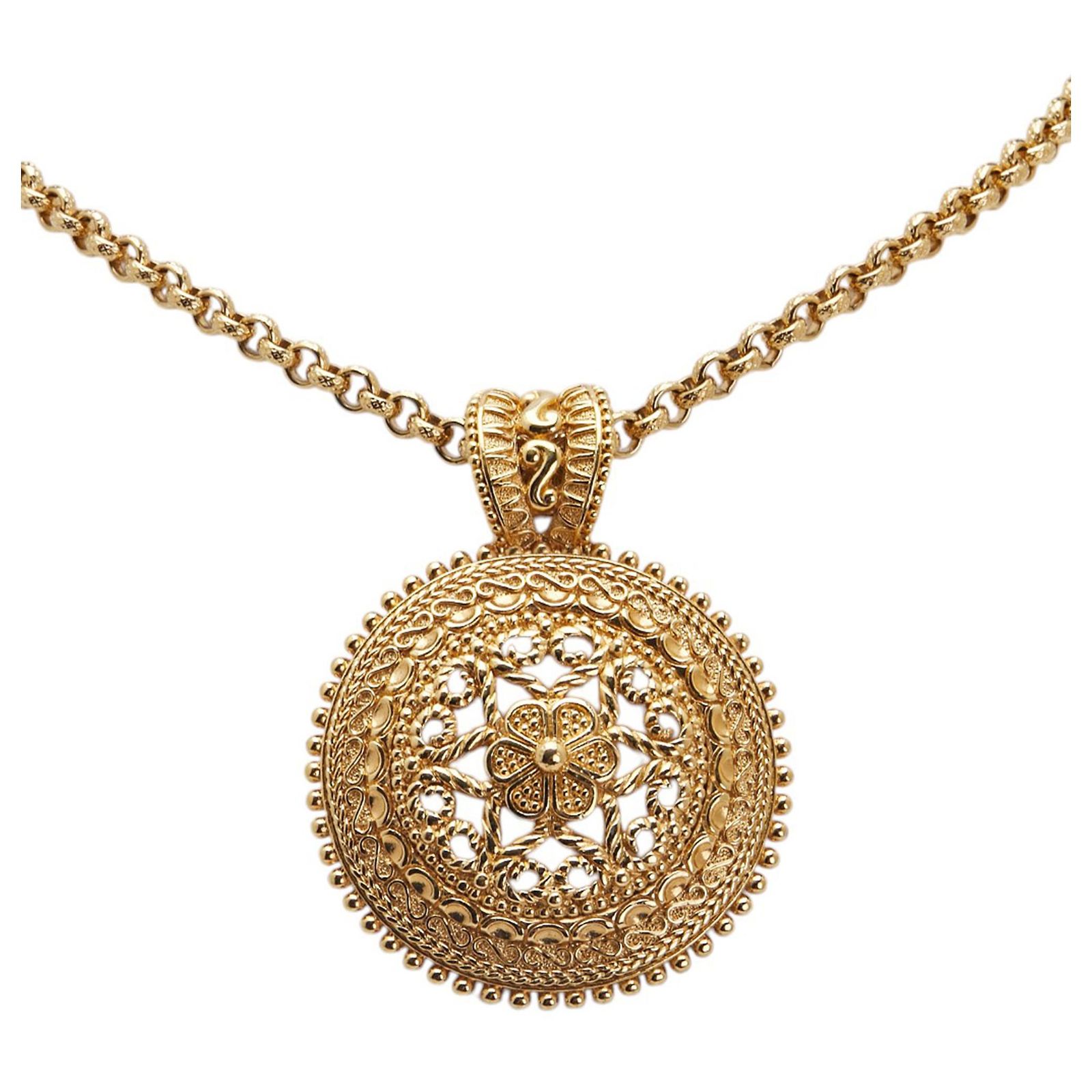 Pendentif En Métal Doré - Bijou Fantaisie Simple Et élégant - Occasion (porté)