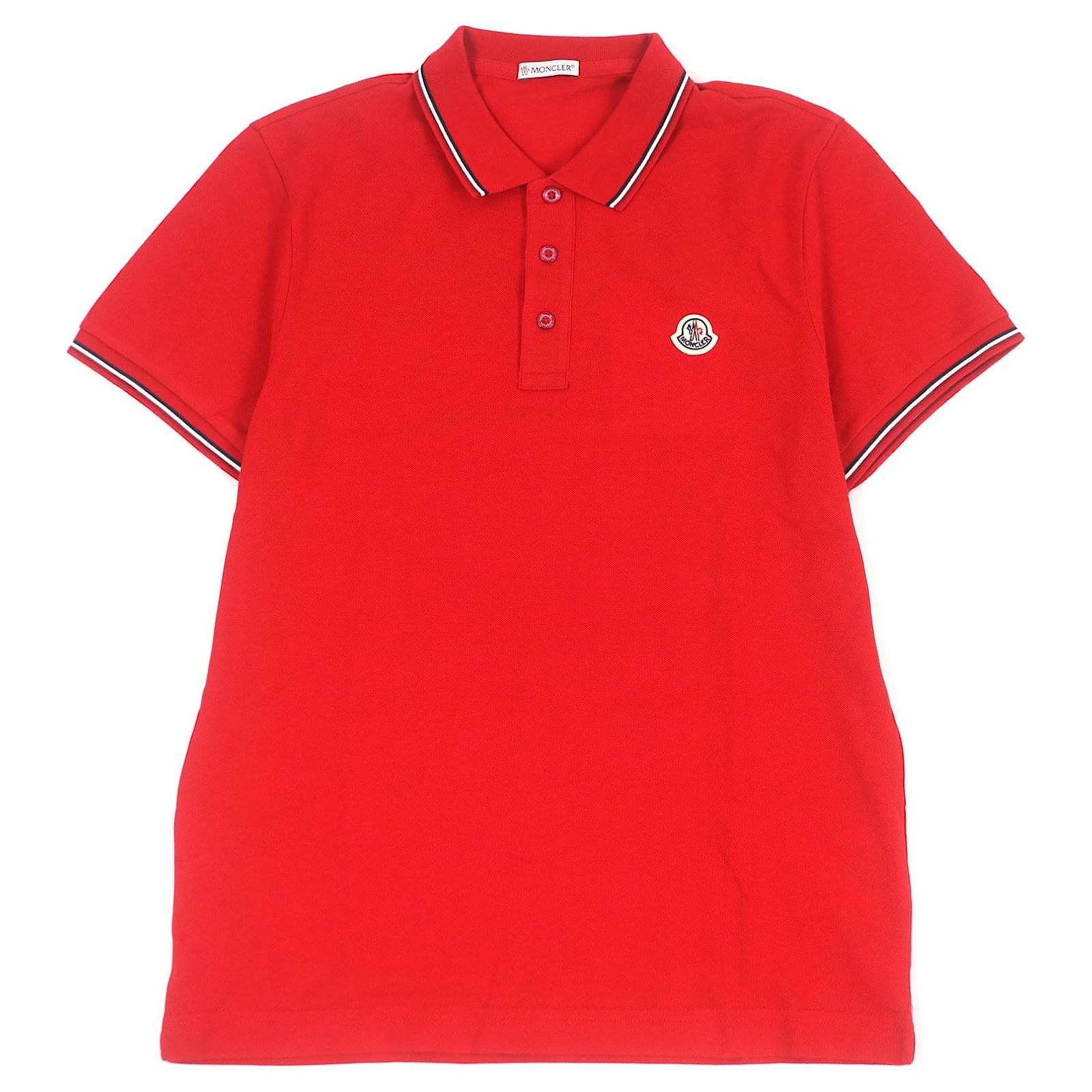 Moncler MAGLIA POLO MANICACORTA Cotton Polo Shirt Red ref