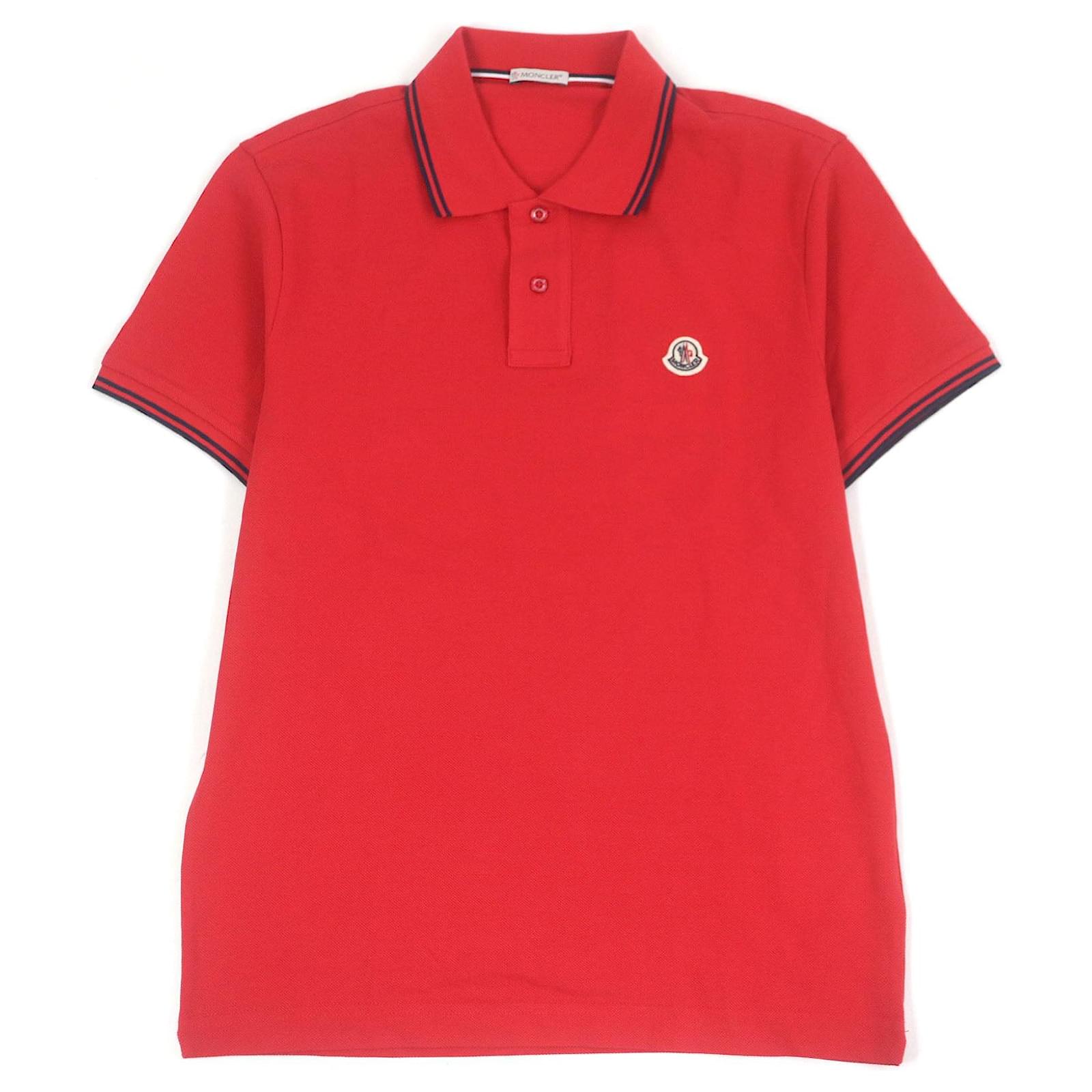 Moncler MAGLIA POLO MANICACORTA Cotton Polo Shirt Red ref