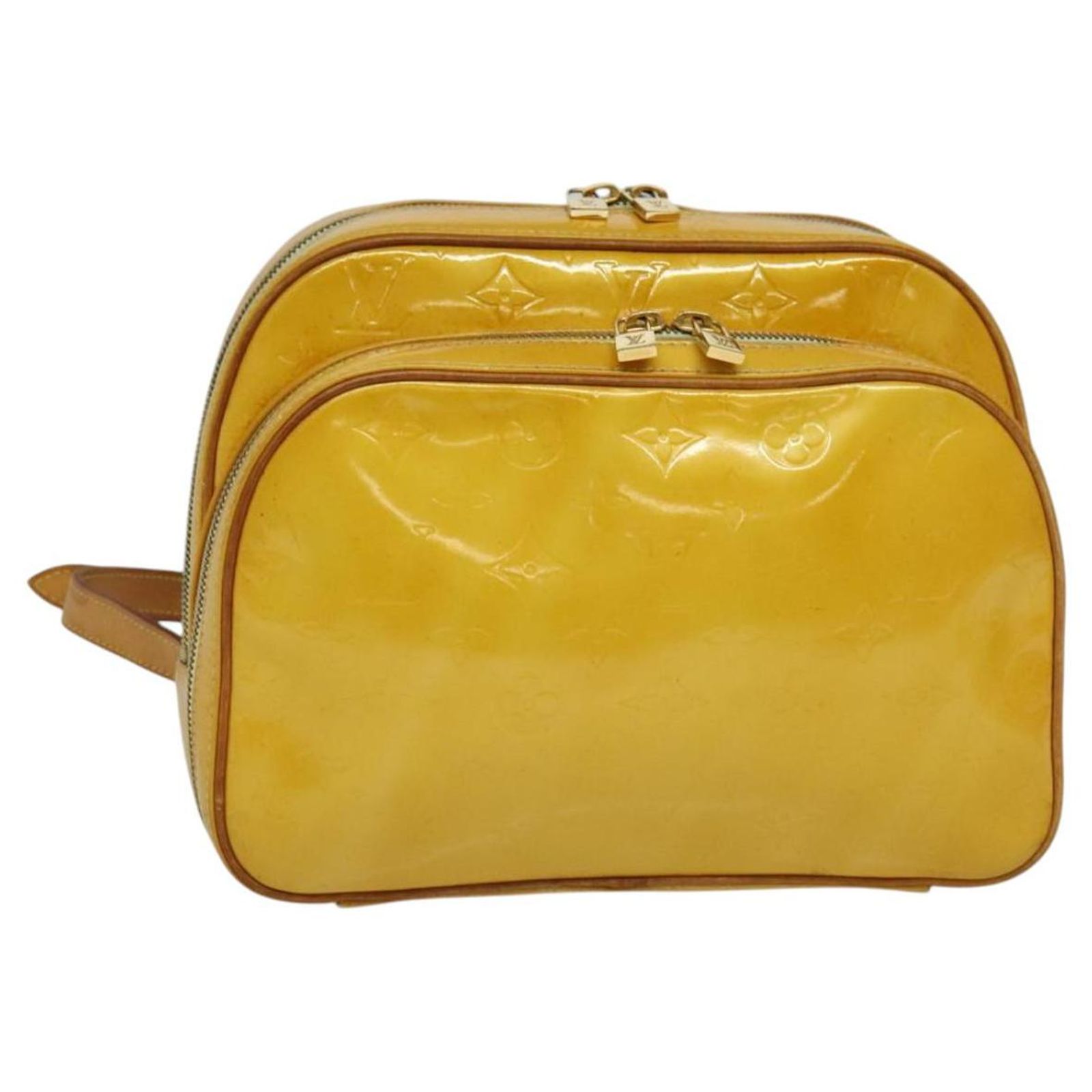 LOUIS VUITTON Monogram Vernis Marley Backpack Yellow M91040 LV