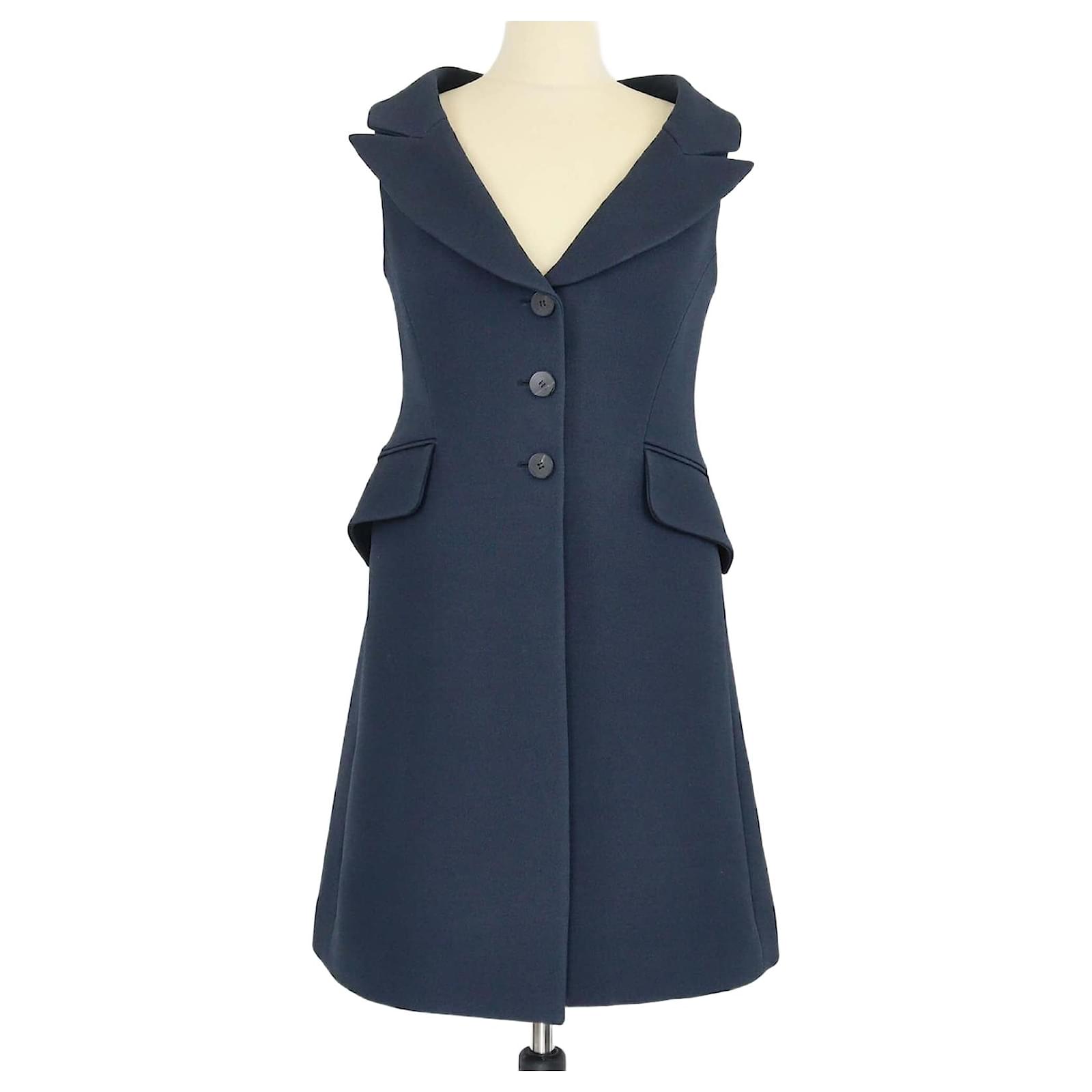navy blue vest dress Abigail Navy Polka Dot Peplum Vest Top main image 1