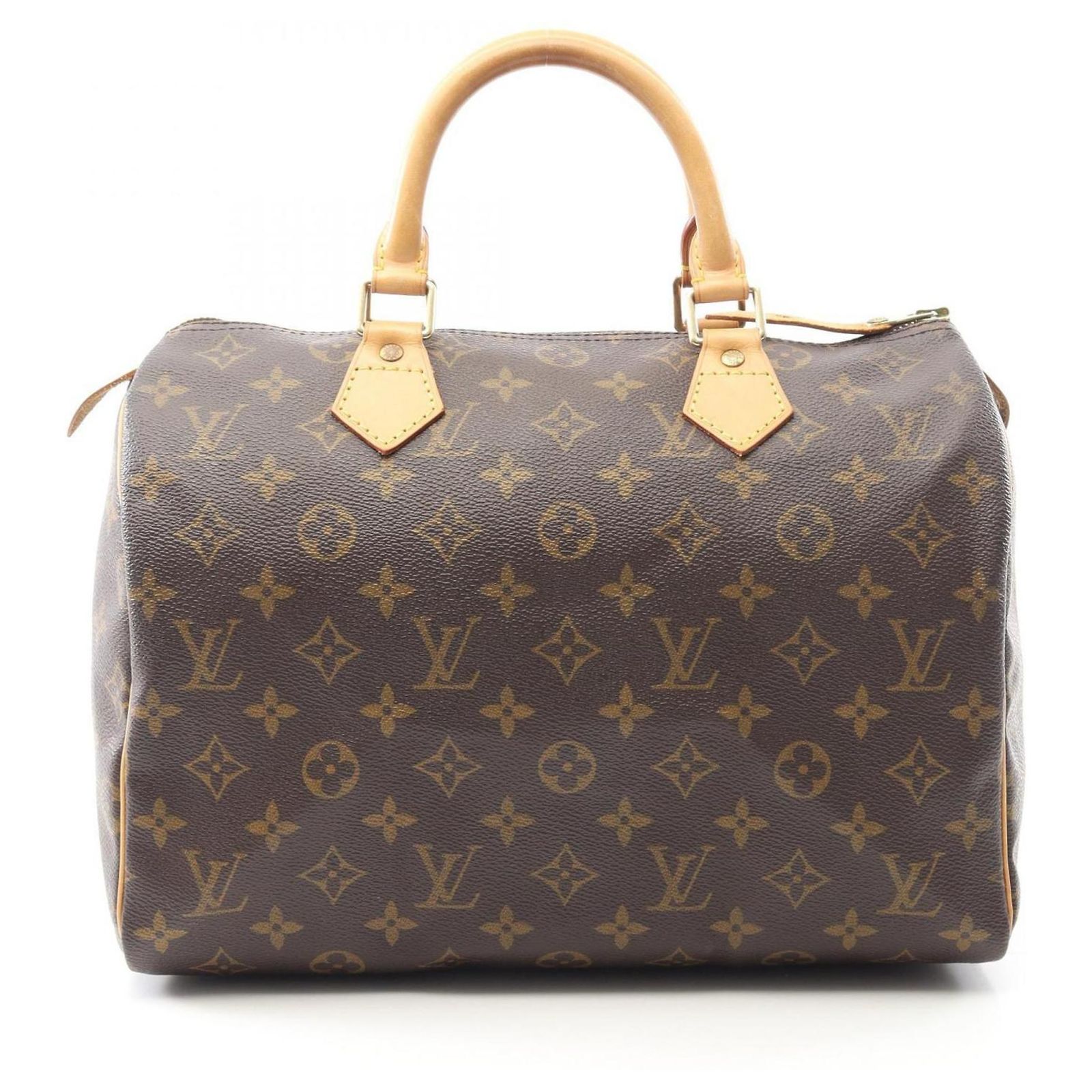 Louis Vuitton Speedy 30 Handbag Brown Leather Cloth ref.2494265 - Joli ...