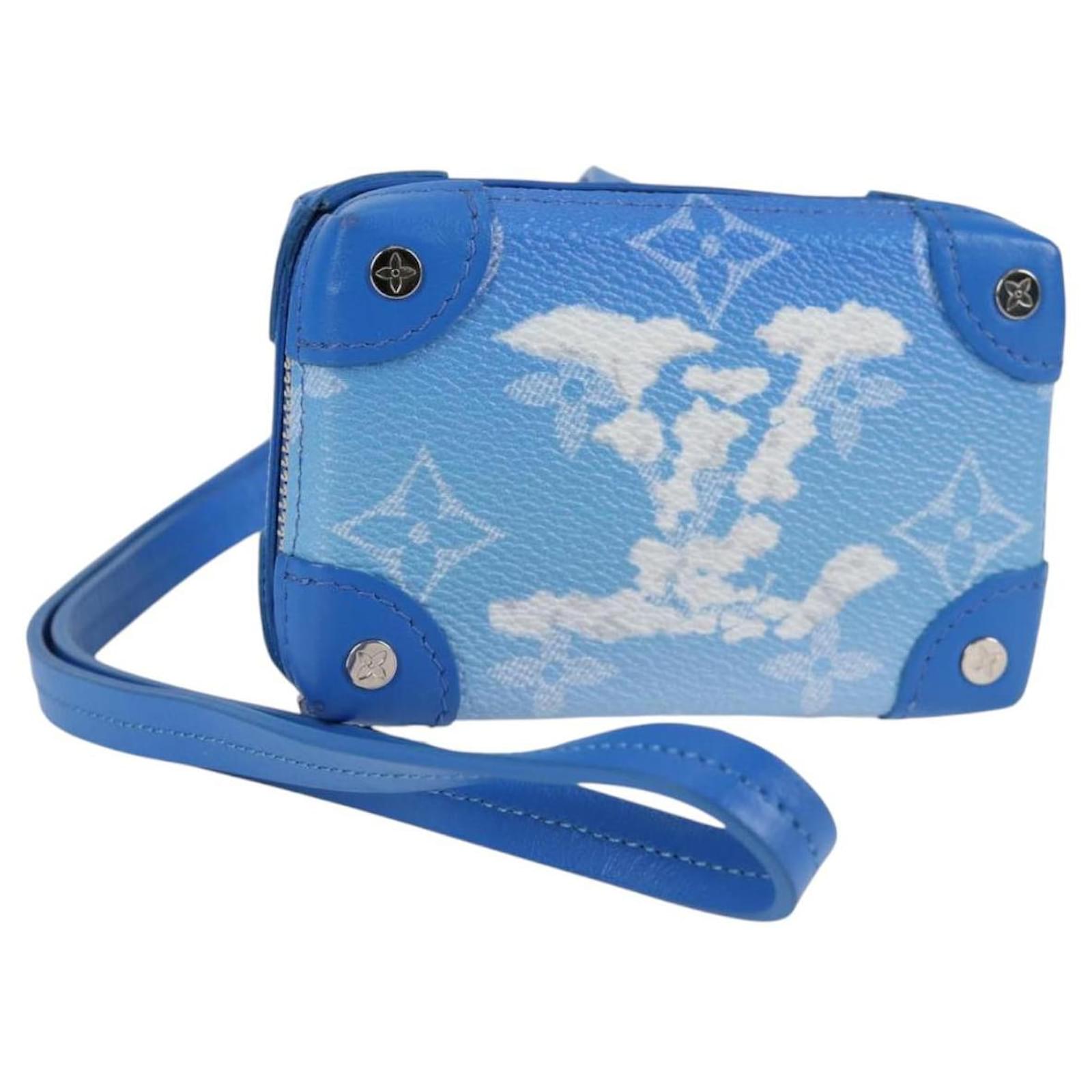 LOUIS VUITTON Monogram Clouds Trunk Necklace Wallet Blue M45440