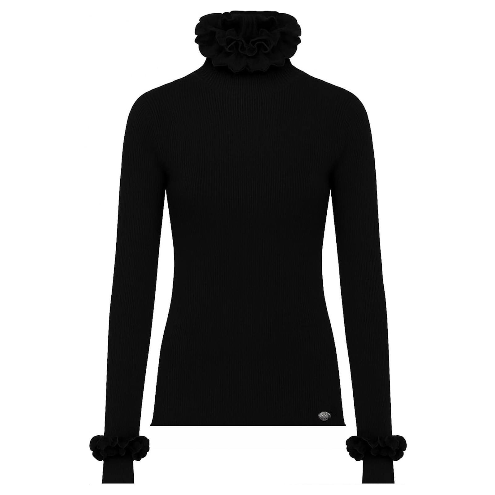 Chanel Paris–Salzburg Turtleneck Sweater Black Wool ref.2497404
