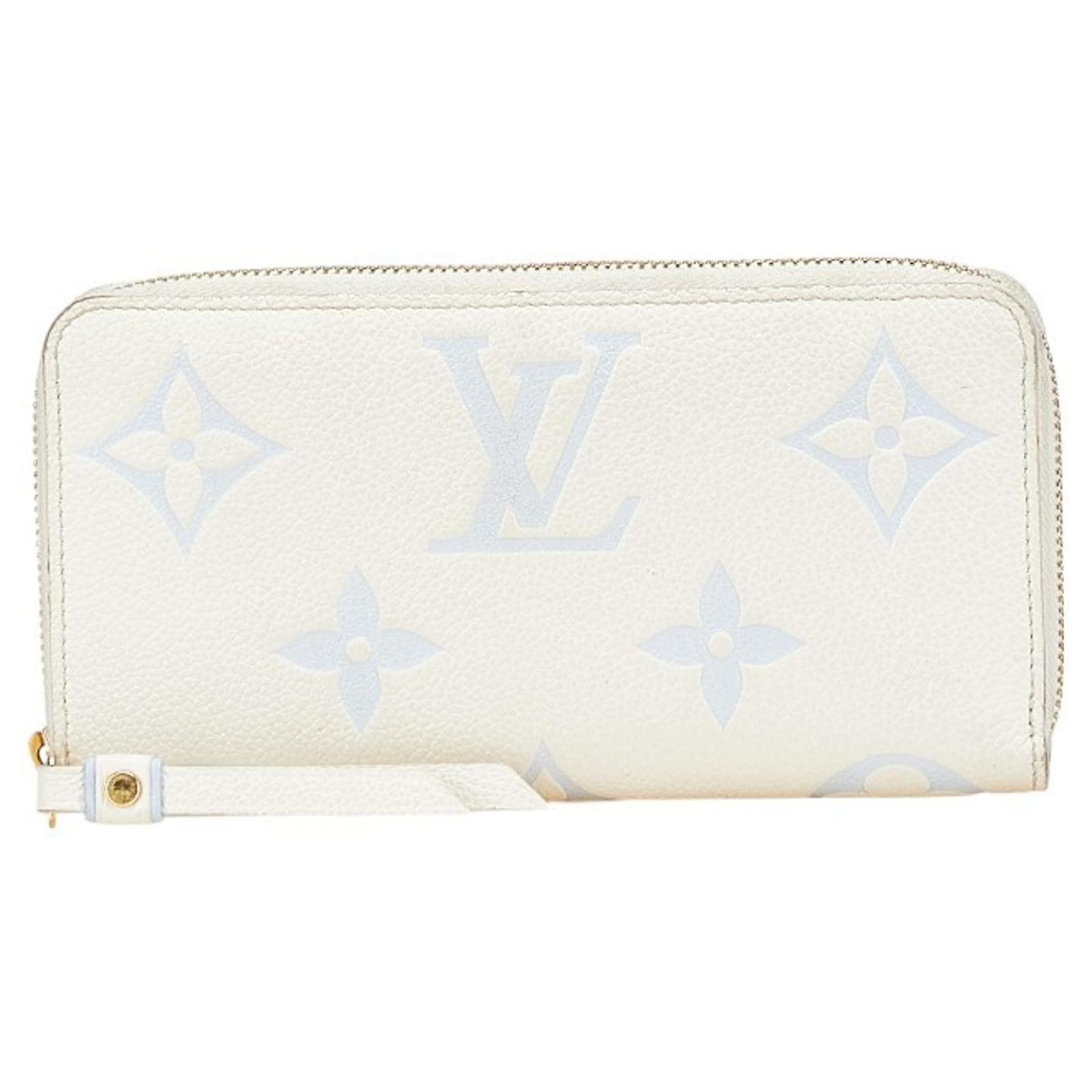 Louis Vuitton Monogram Empreinte Zippy Wallet White Blue Leather