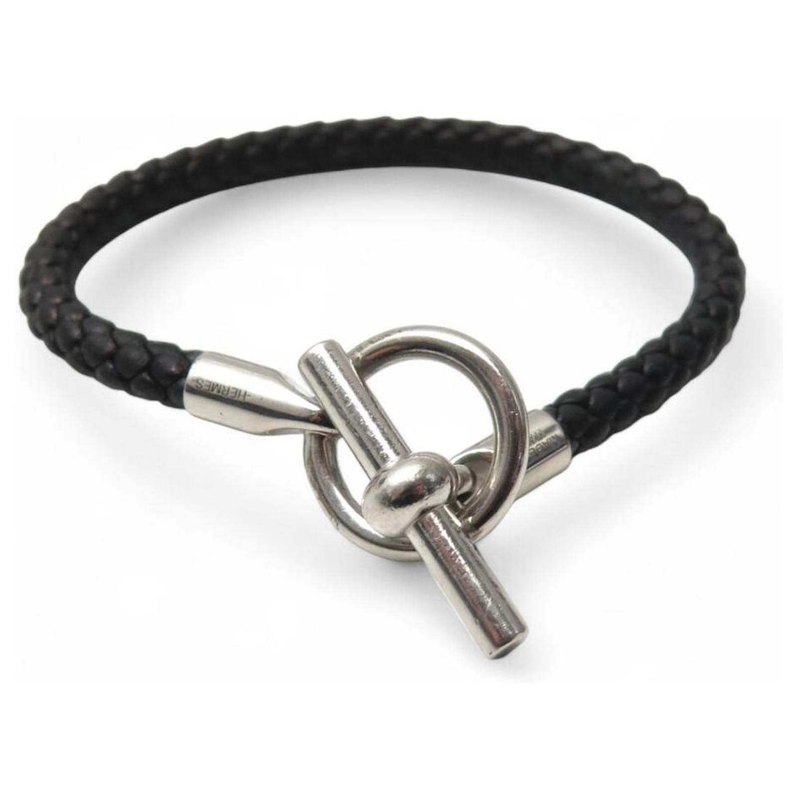 Hermès BRACELET HERMES GLENAN H H077240FP89T4 17 METAL DORE CORDON