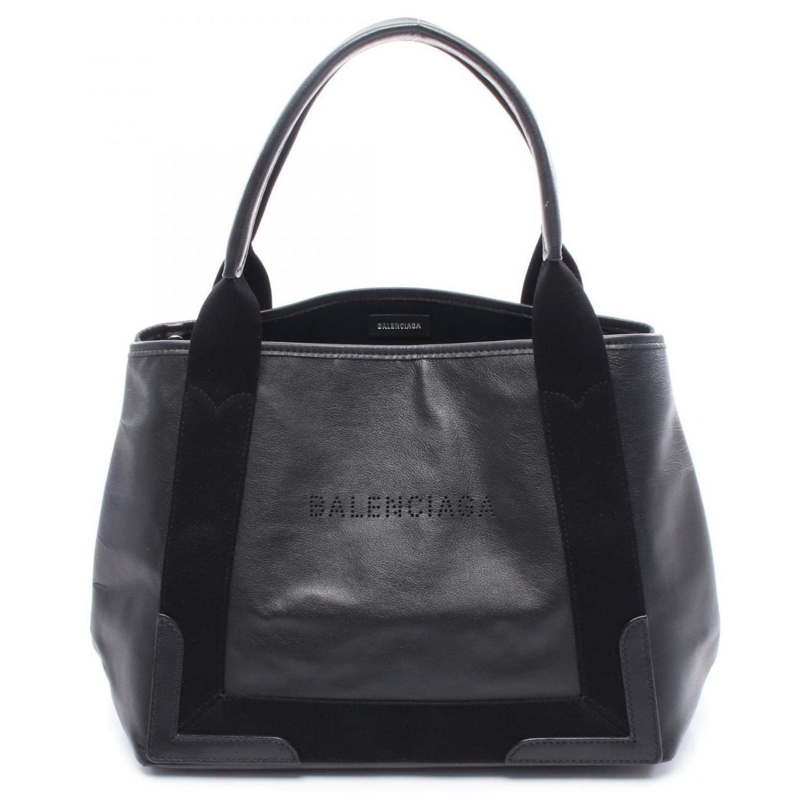 Balenciaga Navy Cabas S Tote Bag Black Leather ref.JC2501152 (Sold 