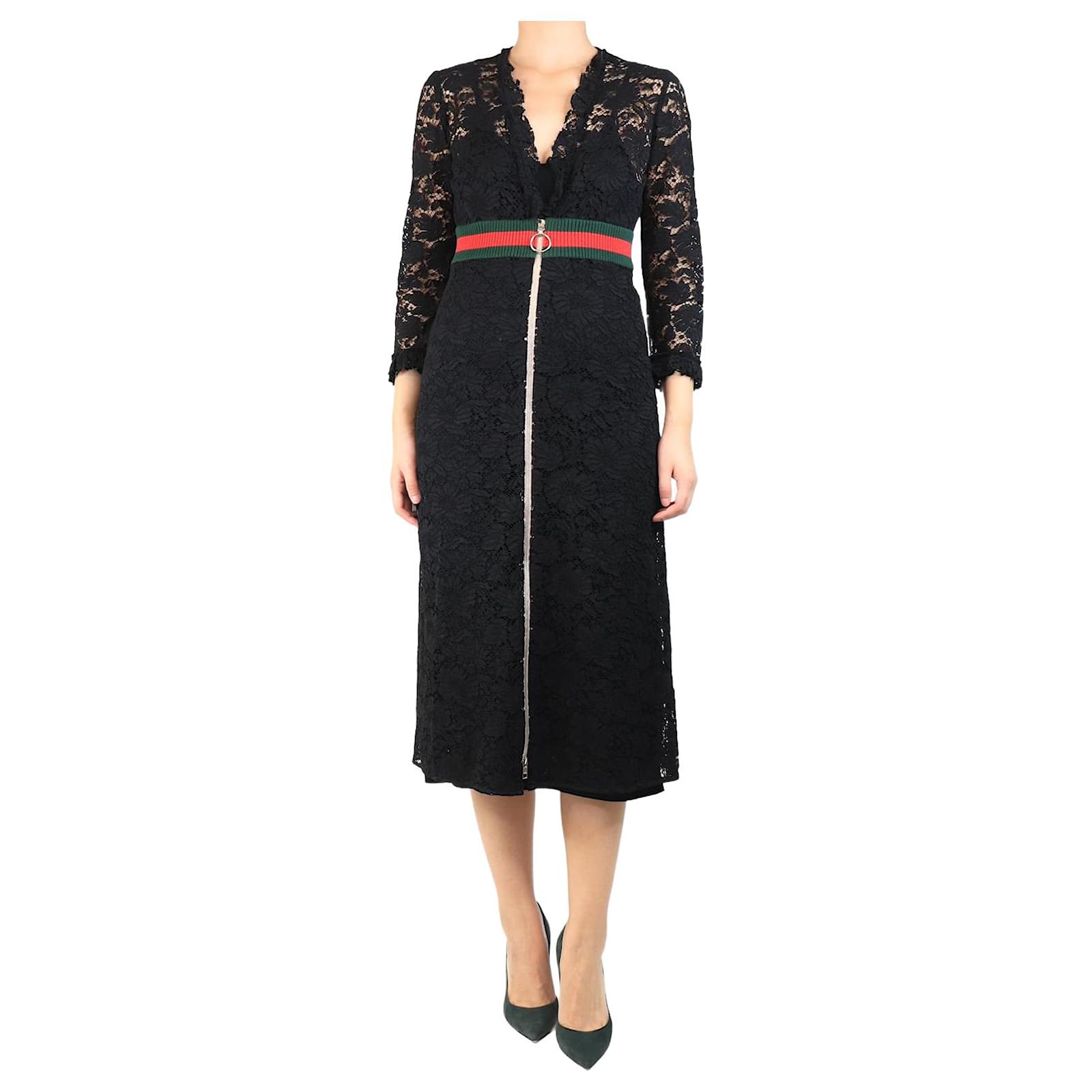chinese dress ladies Gucci Lace-Trimmed Lingerie Dress main image 1