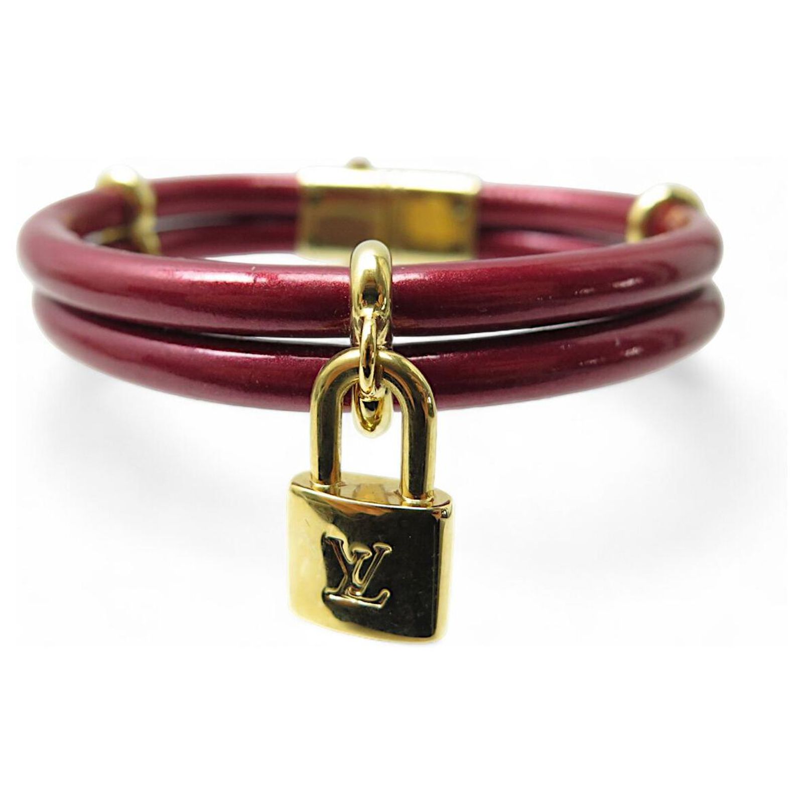 LOUIS VUITTON KEEP IT TWICE BRACELET 15 CM IN BORDEAUX VARNISHED 