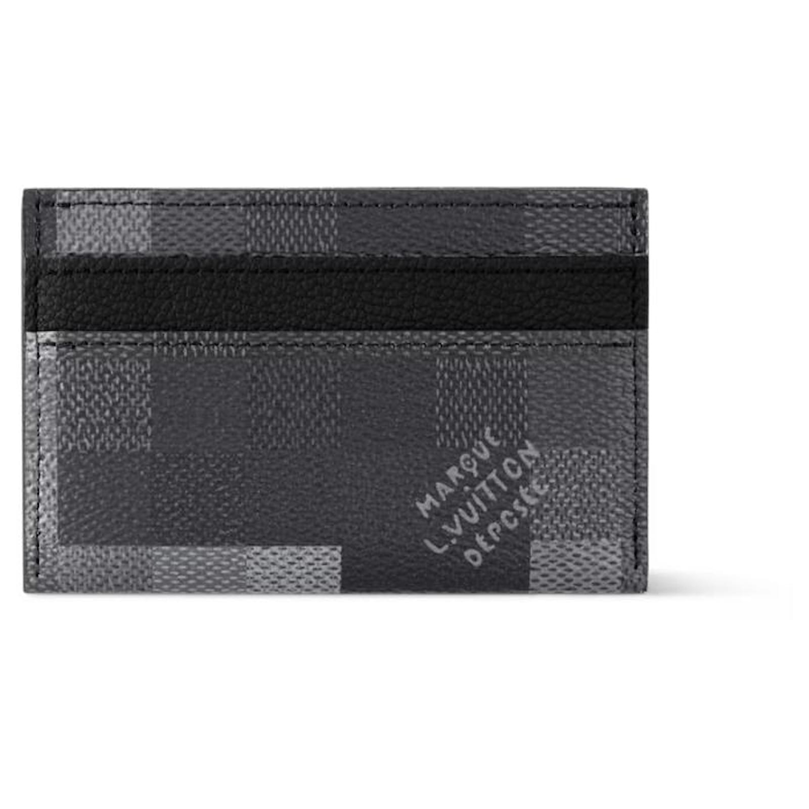 Louis Vuitton Porte-cartes double LV damouflage Toile Gris ref
