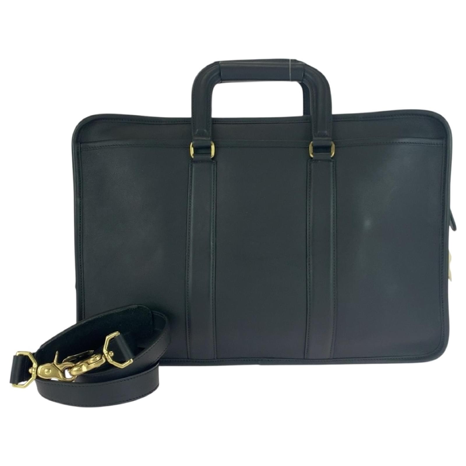【本日限定★アメリカ製】VINTAGE COACH HAND BAG 5296 COACH Old Coach 5296 Black Leather Shoulder Bag ref.2504851 - Joli